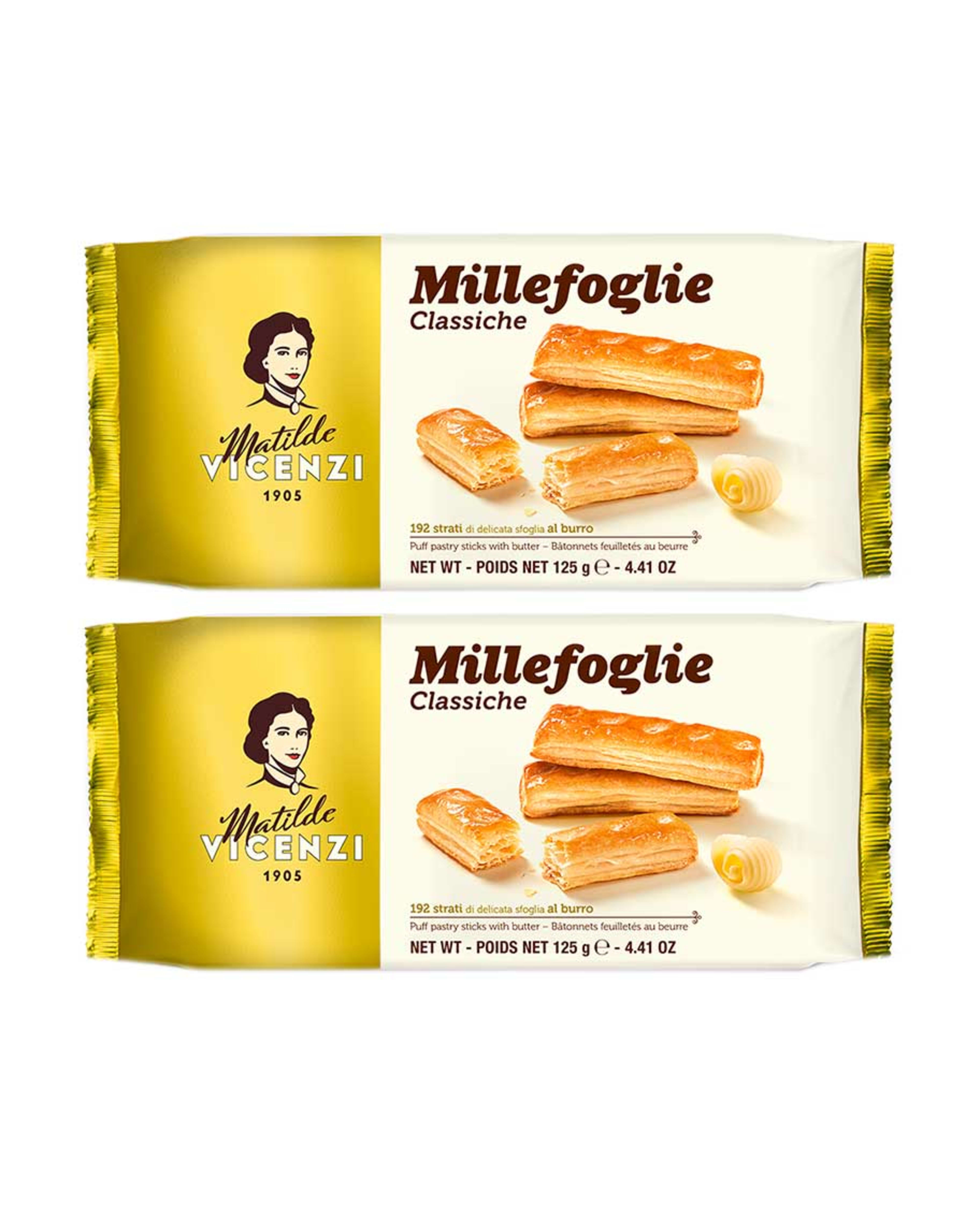 Matilde Vicenzi Millefoglie Puff Pastry Sticks with Butter 2sx125gm