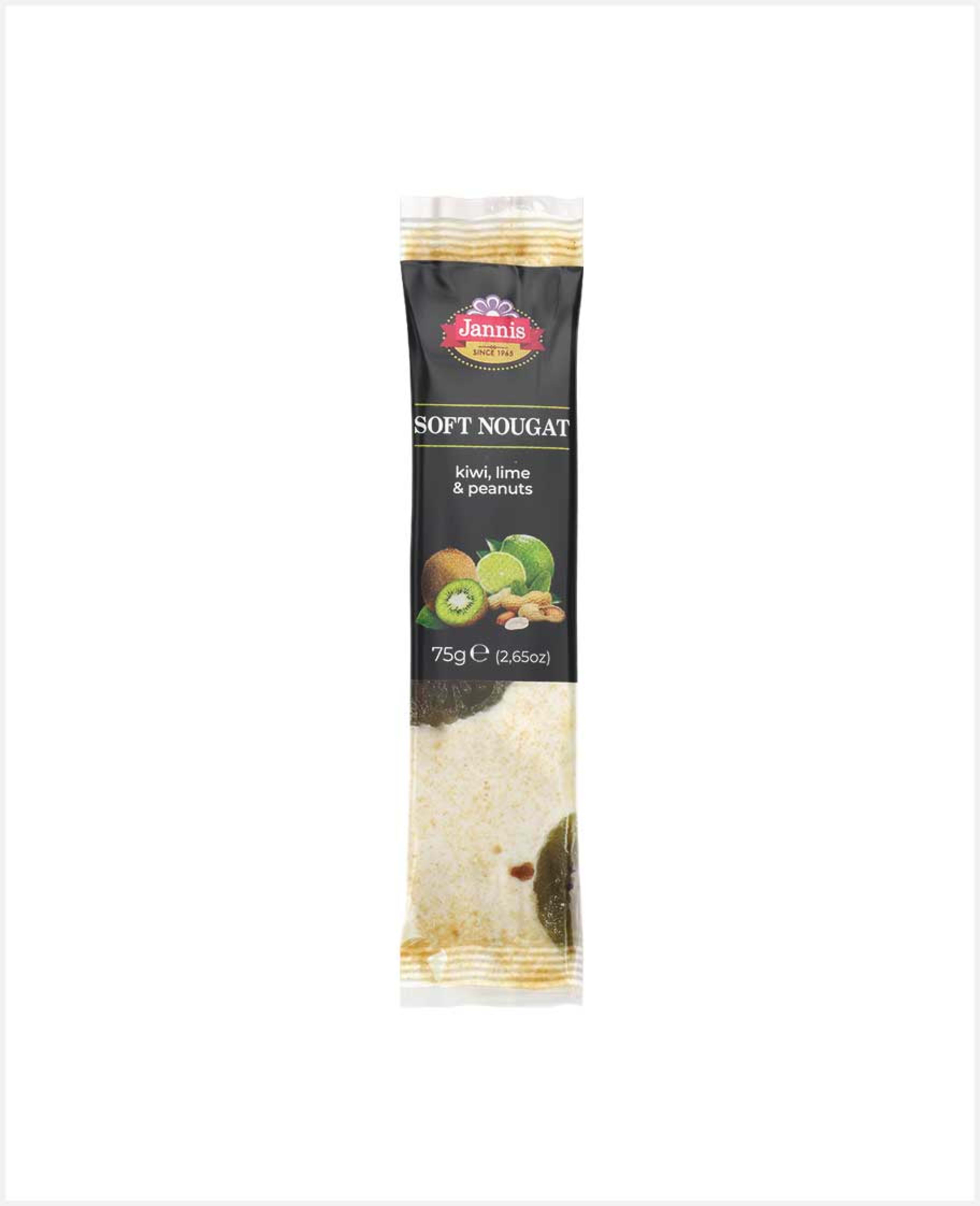 Jannis Soft Nougat with Kiwi,lime & Peanuts 75gm