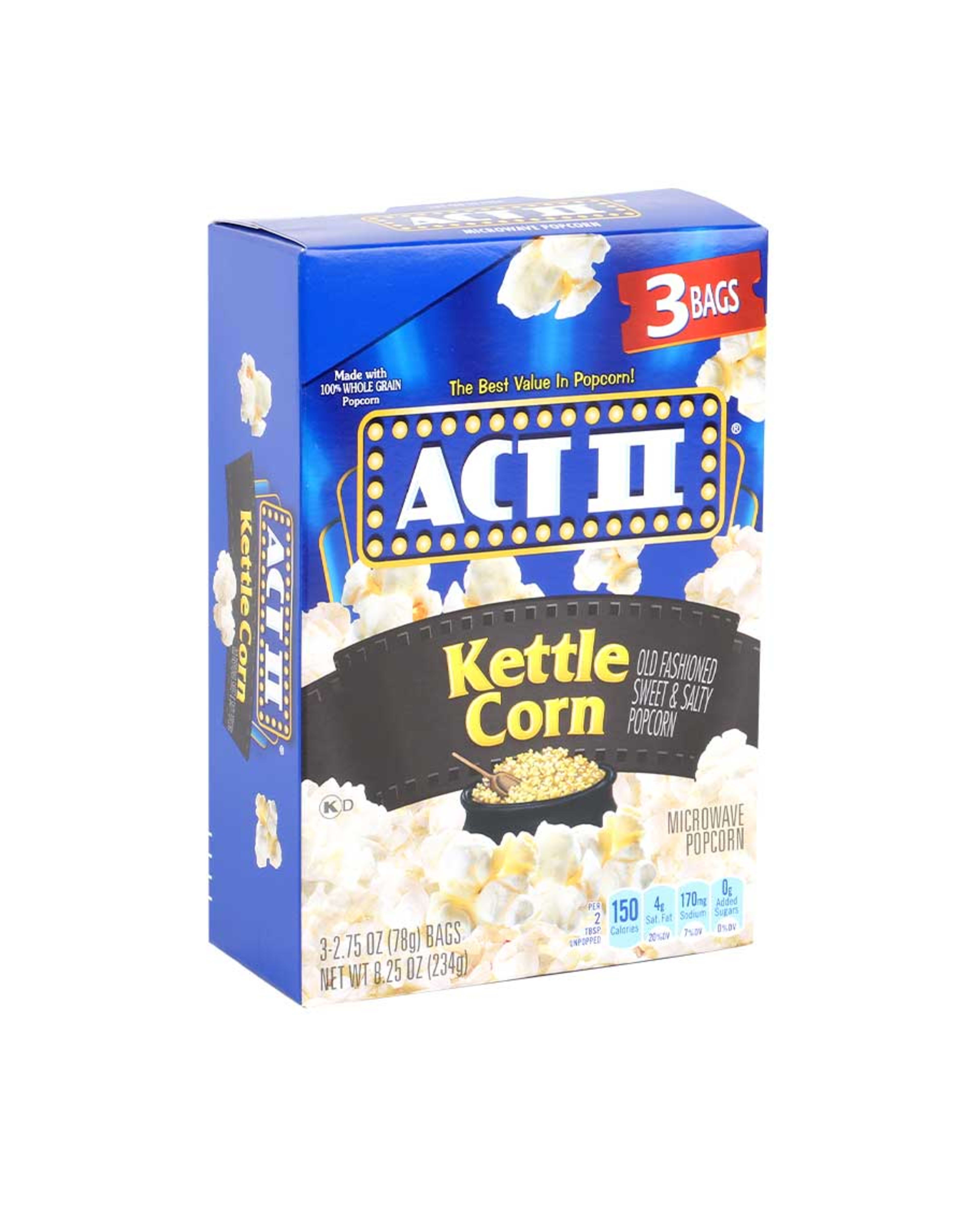 Act Ii Microwave Popcorn Kettle Corn Sweet & Salty Flavour 234gm