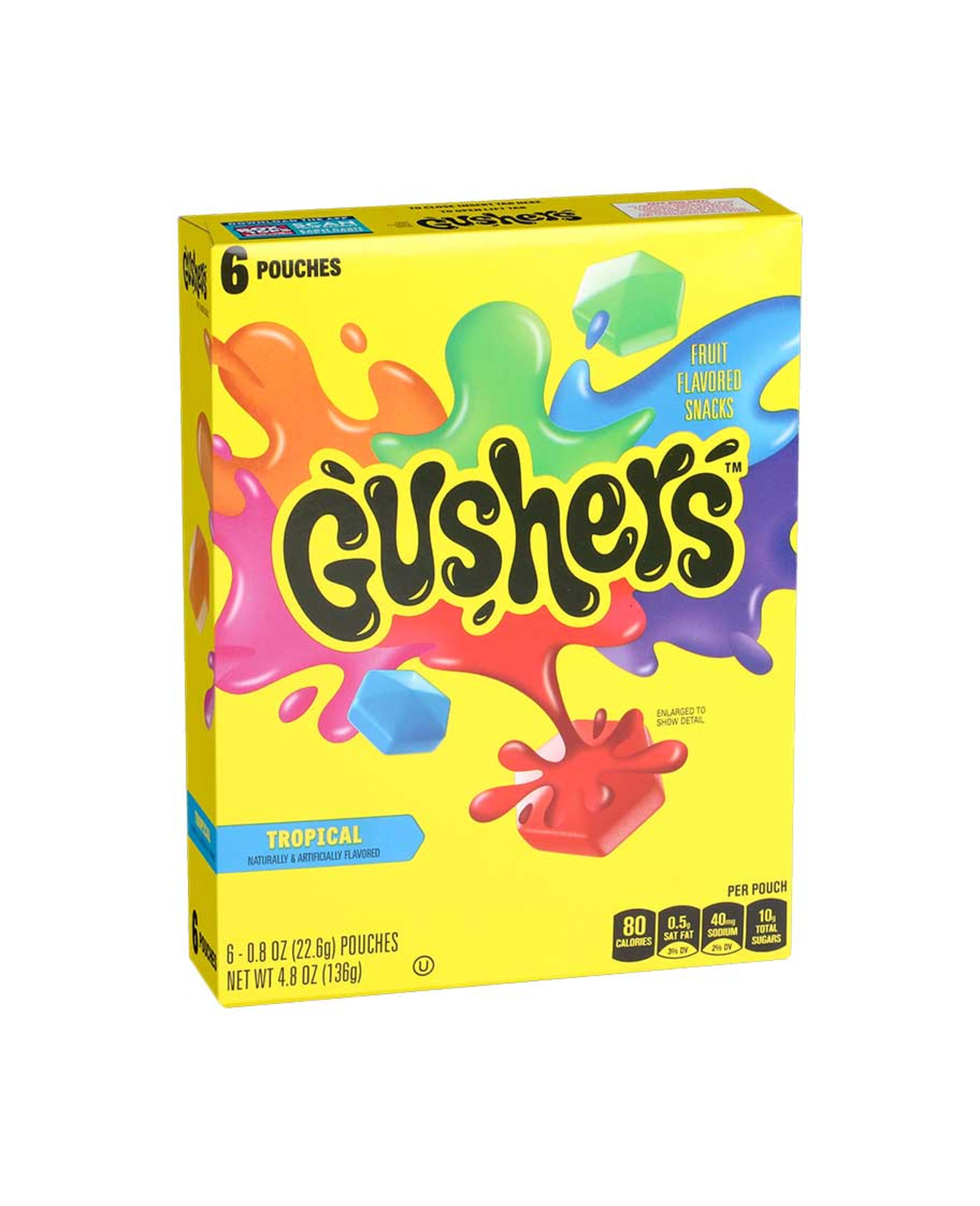 Gushers Fruit Flavored Snacks Tropical Flavored 136gm