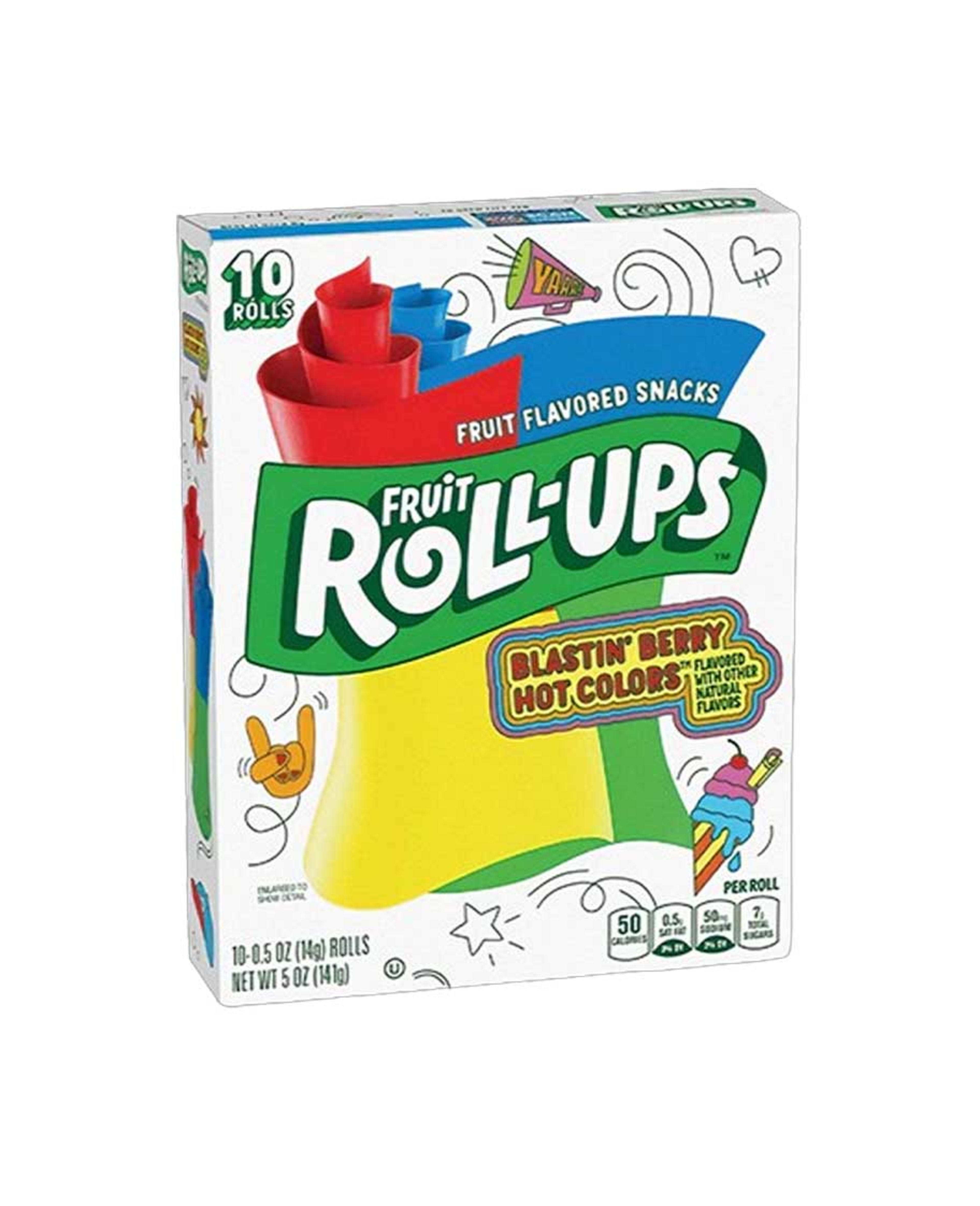 Fruit Roll-ups Fruit Flavored Snacks Blastin'berry 10pcs 141gm