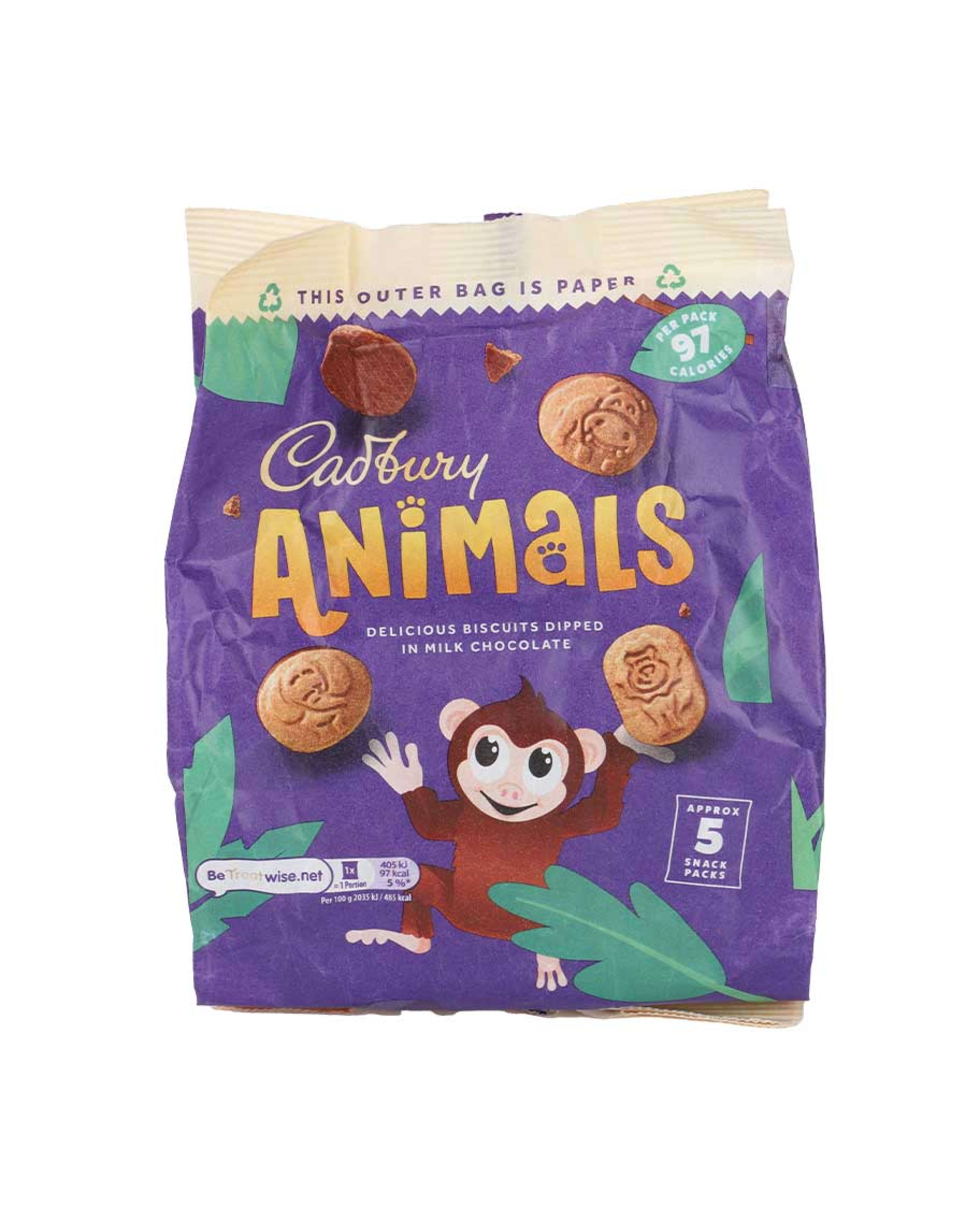 Cadbury Animals Milk Chocolate Biscuits (5x19.9gm) 99.5gm