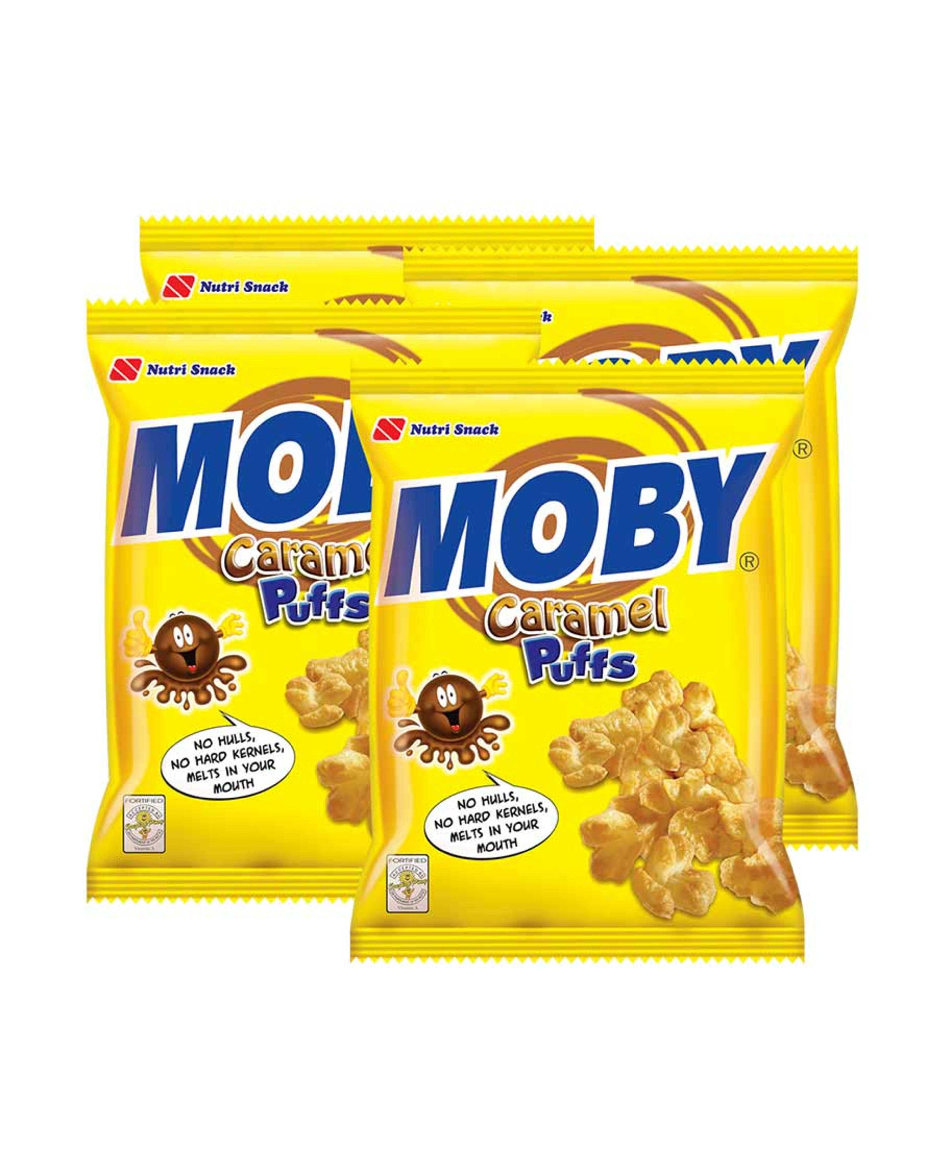 Nutri Snack Moby Caramel Puffs 4x60gm Promo