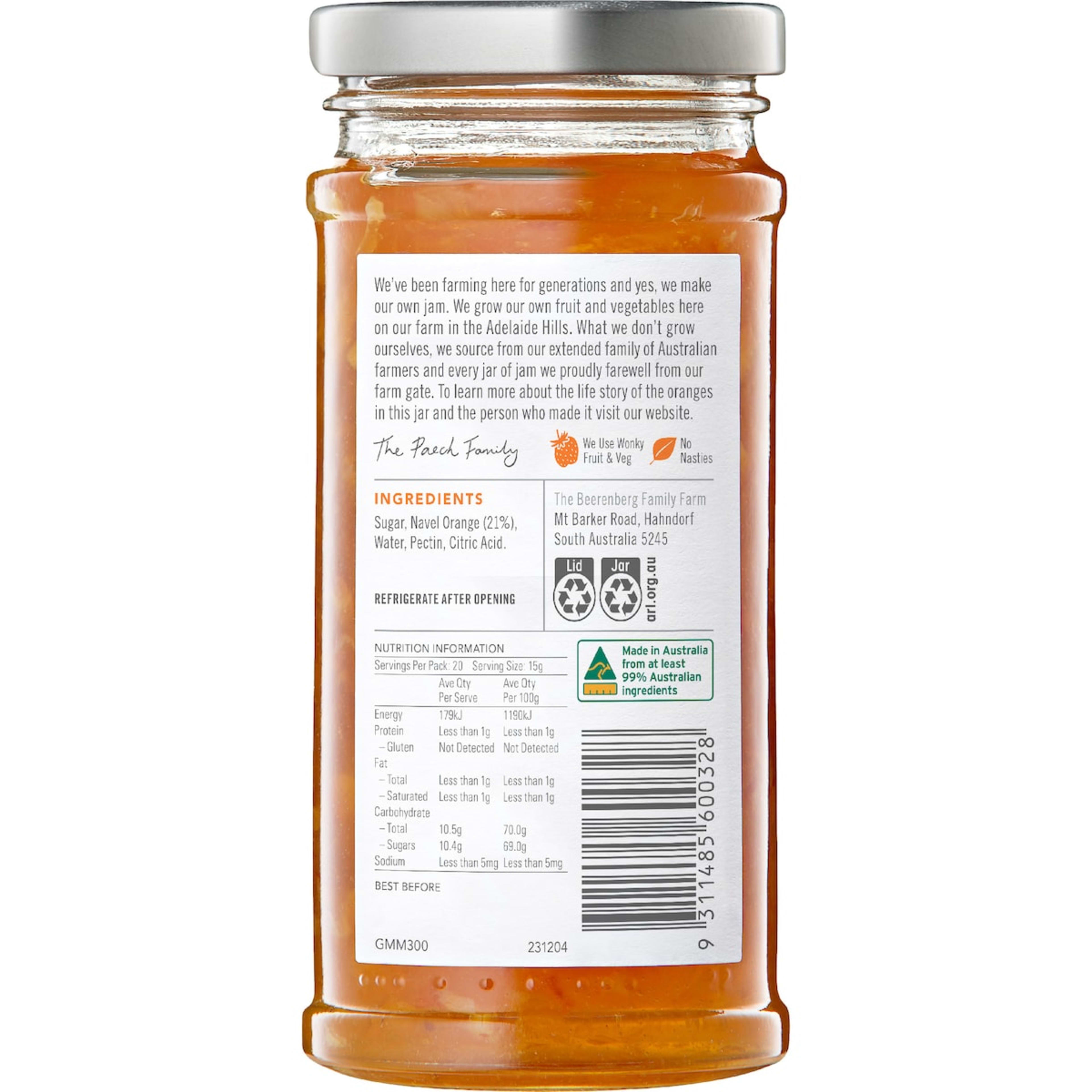 Beerenberg Australian Breakfast Marmalade 300gm - image 2