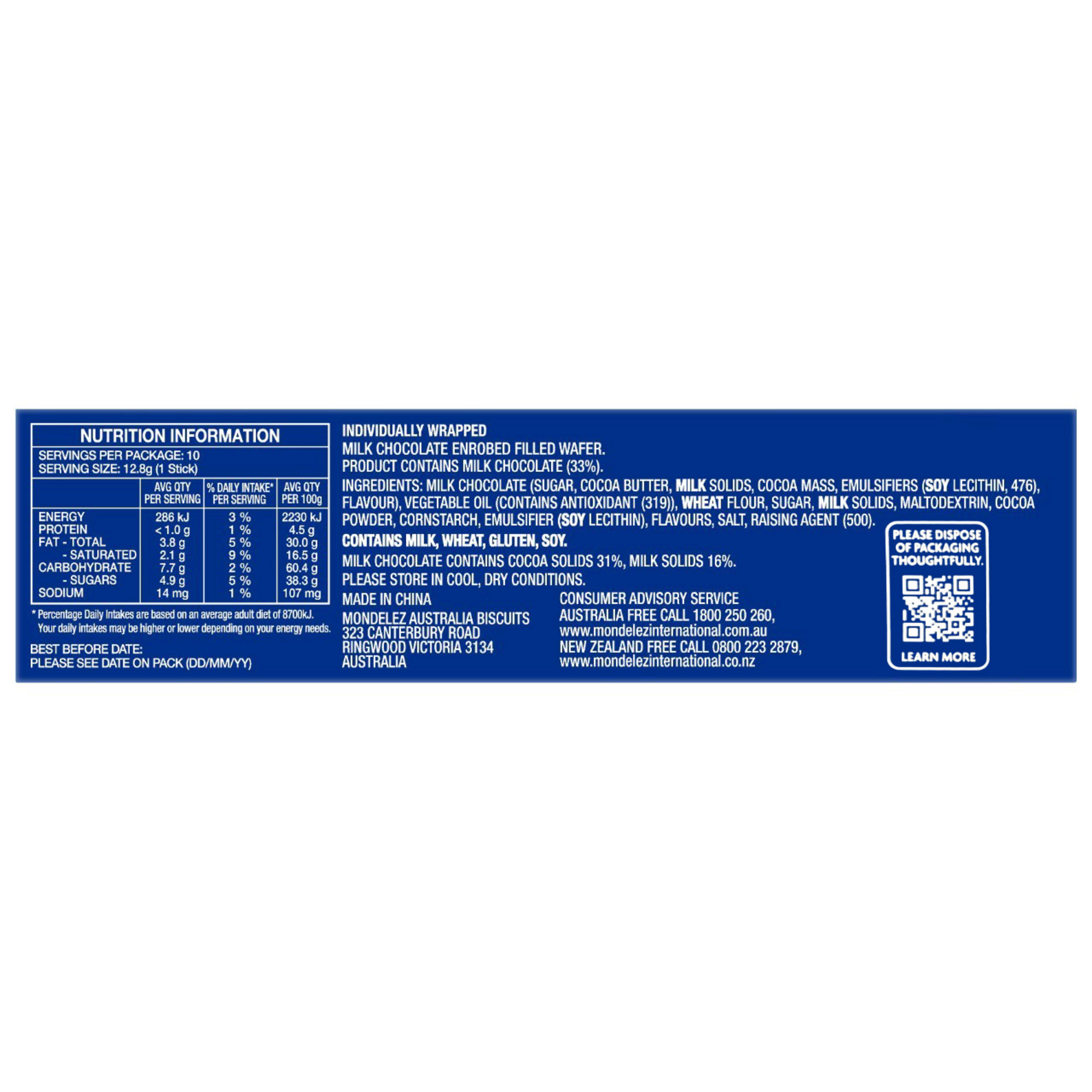Oreo Wafer Sticks Milk Chocolate 128gm - image 2