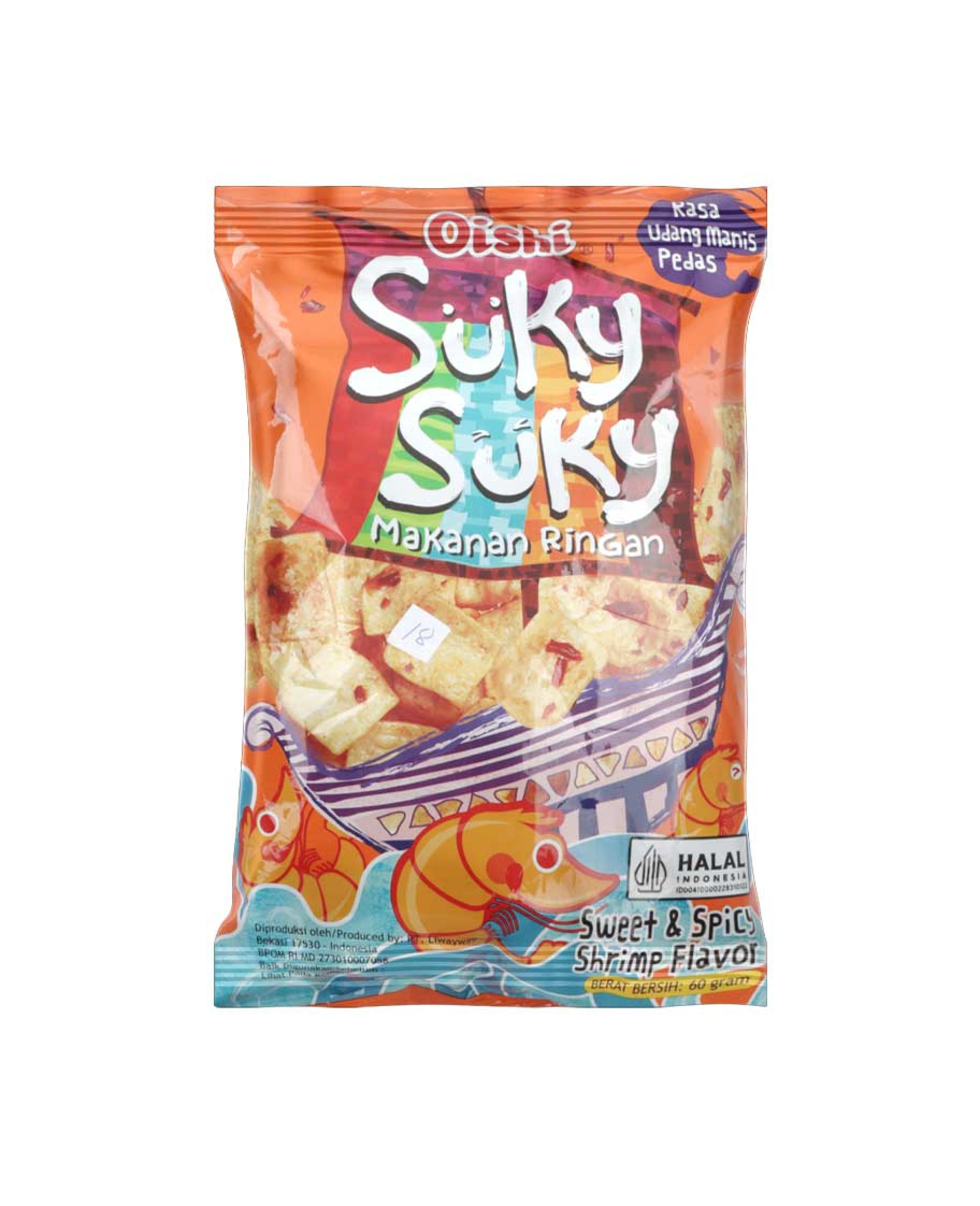Oishi Sweet & Spicy Shrimp Flavor 60gm