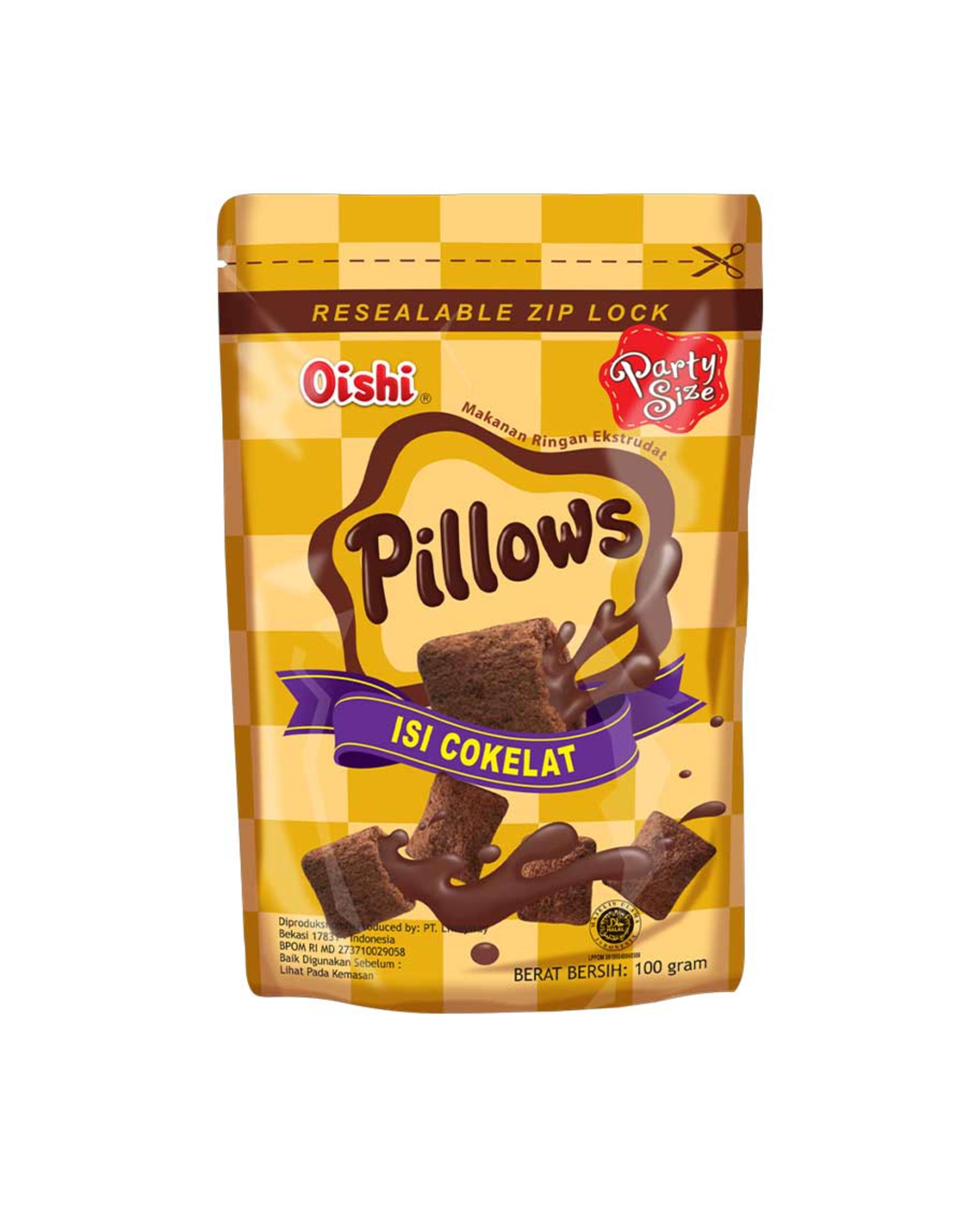 Oishi Pillows Chocolate Filled 100gm