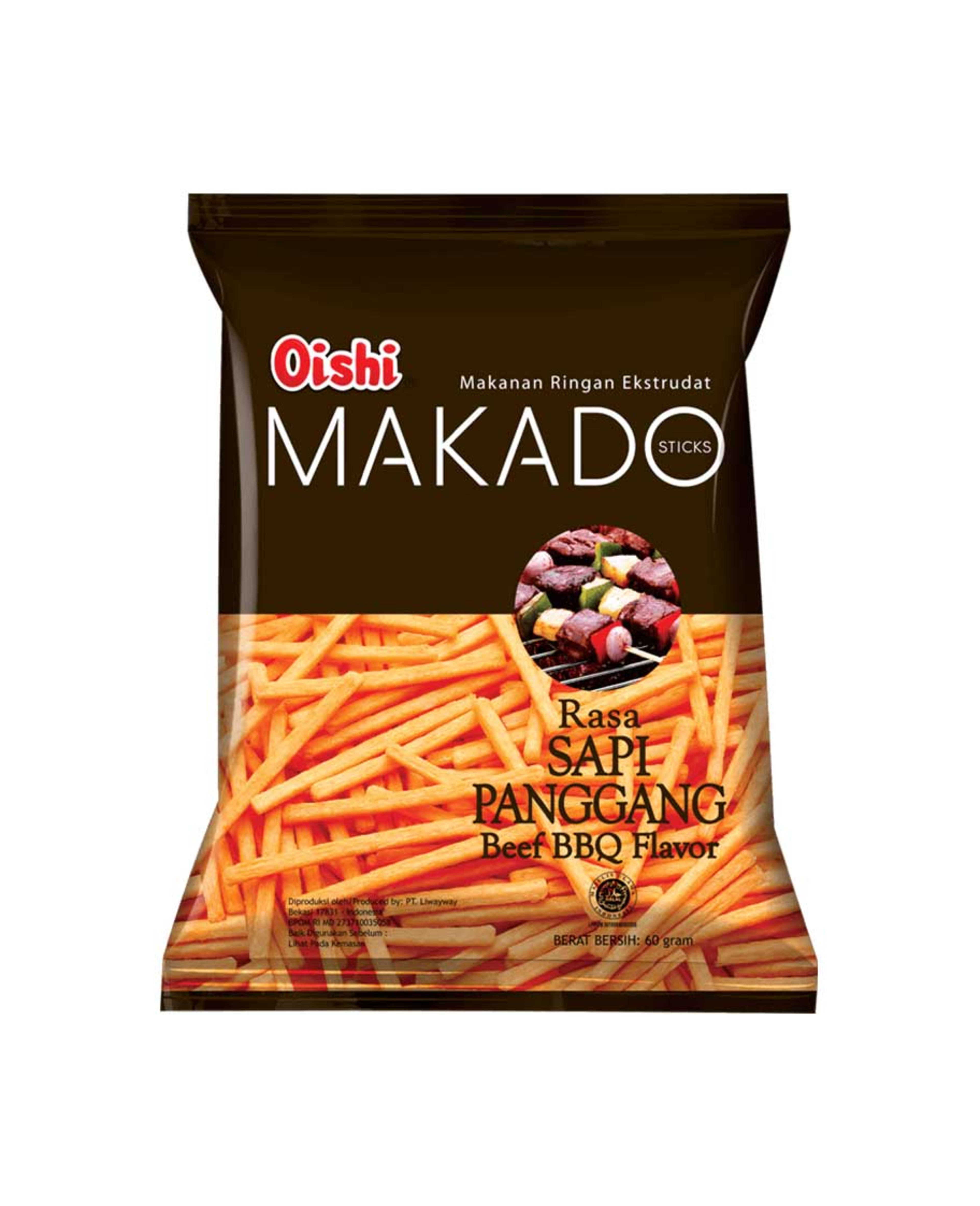 Oishi Makado Sticks Beef Bbq Flavor 60gm