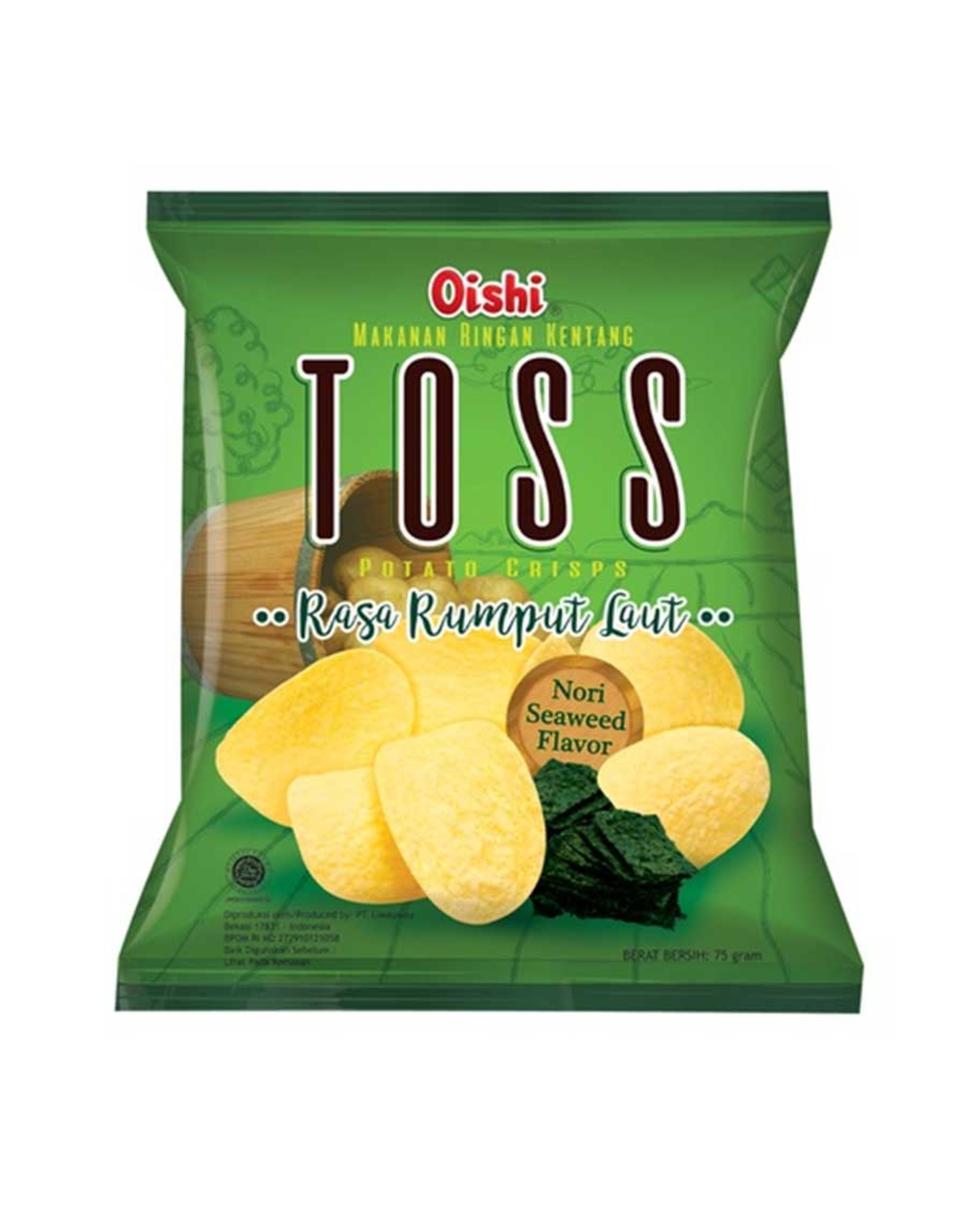 Oishi Toss Potato Crisps Nori Seaweed Flavor 75gm