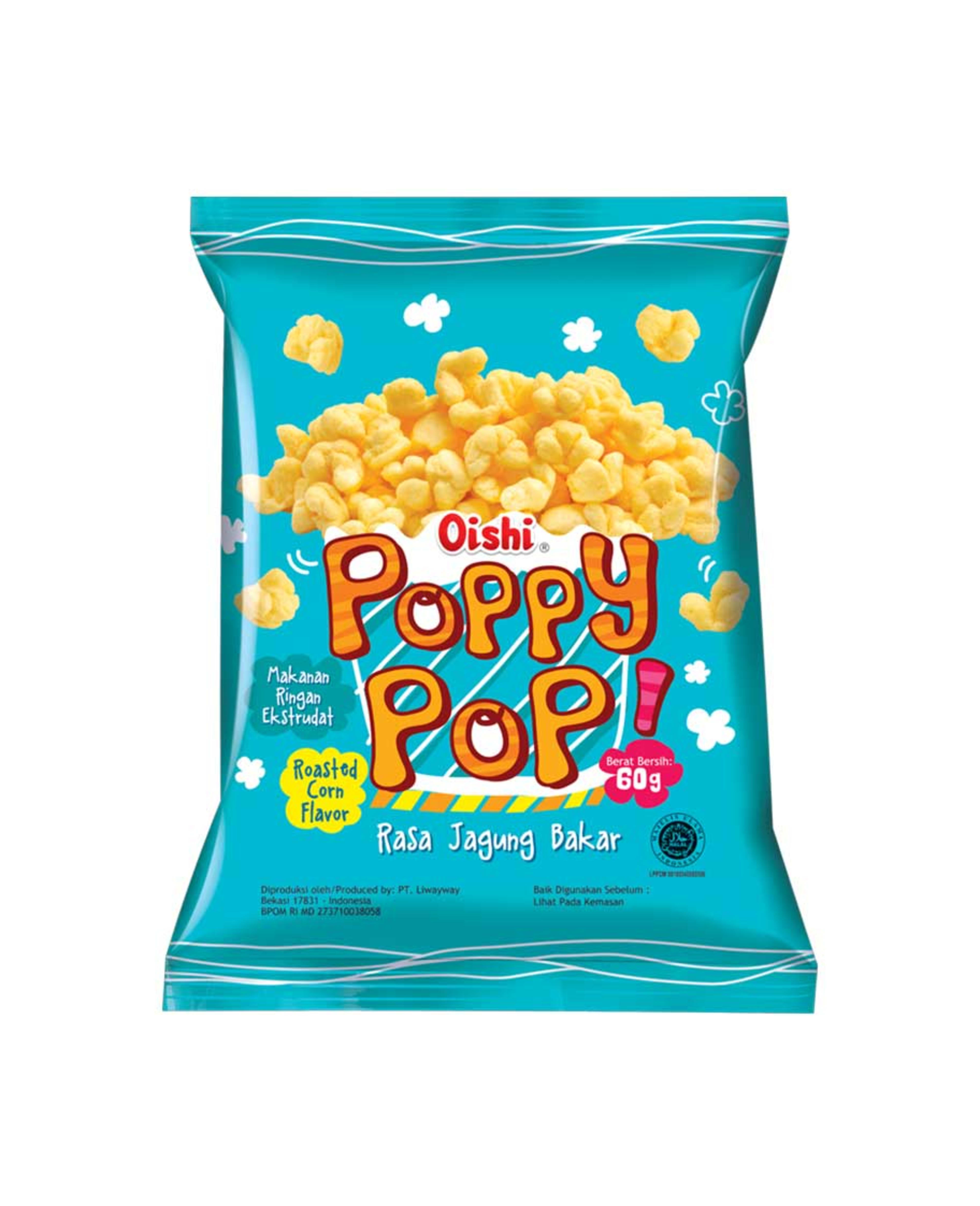 Oishi Poppy Pop Roasted Corn Flavor 60gm