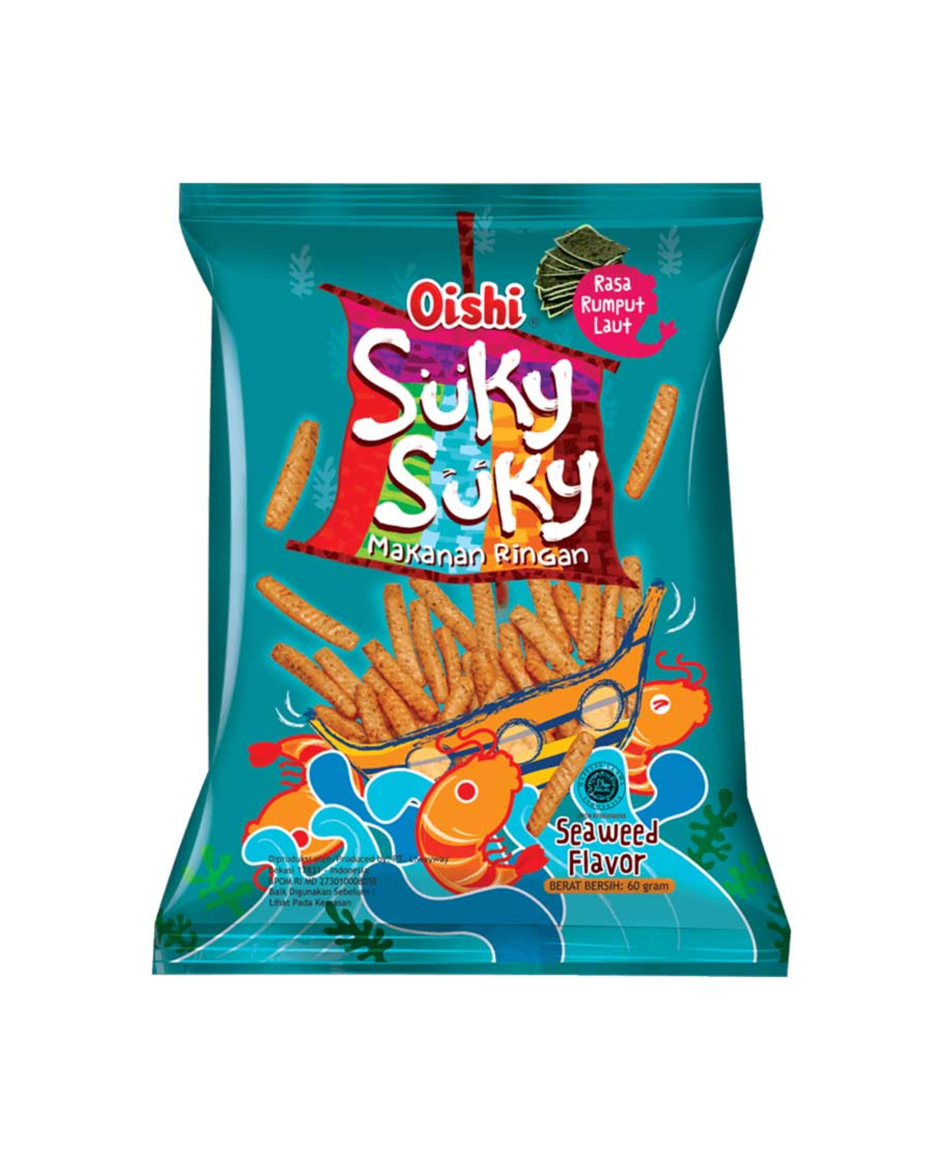 Oishi Suky Suky Makanan Ringan Seaweed Flavor 60gm