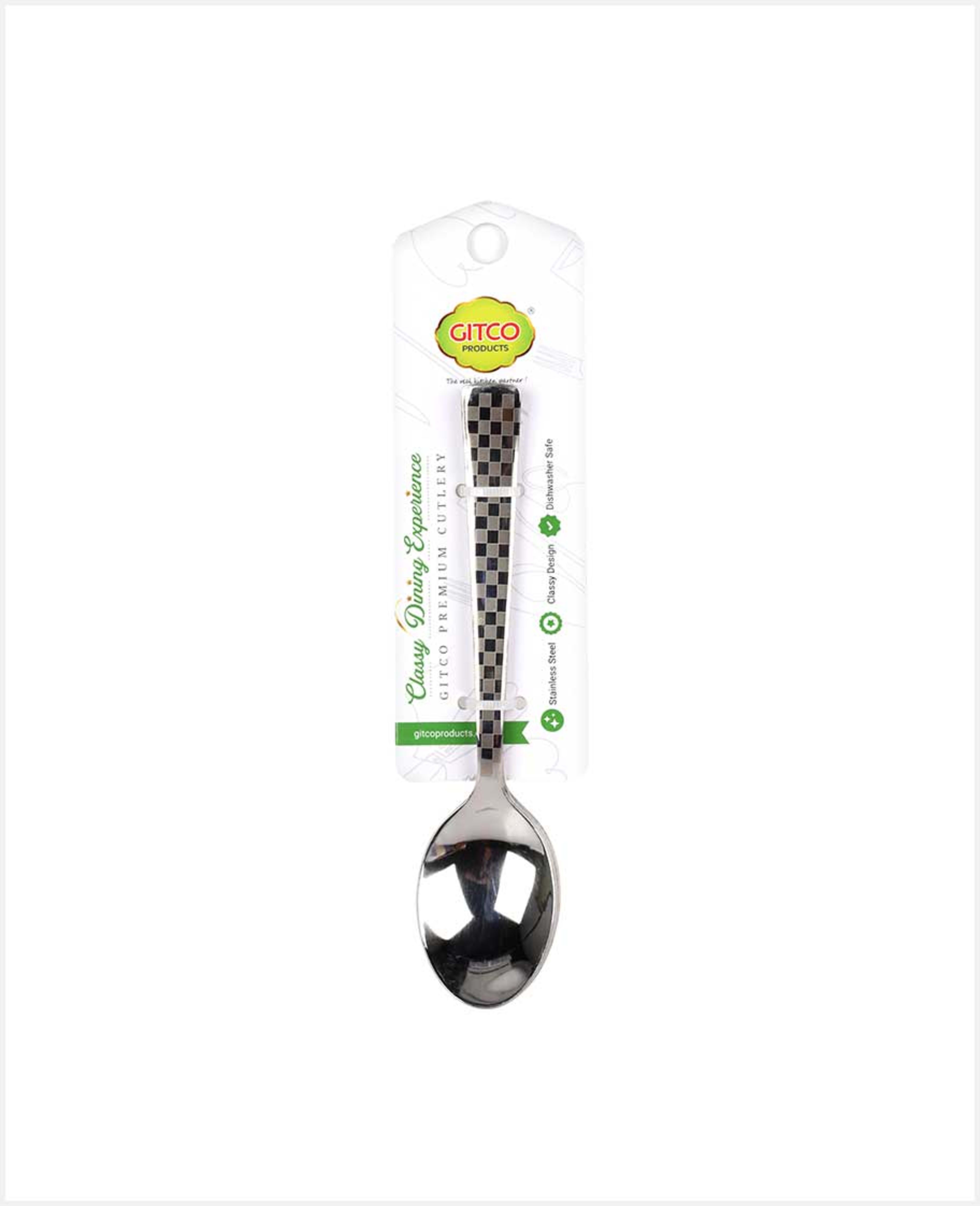 Gitco Silver Check Baby Spoon 3pcs Set