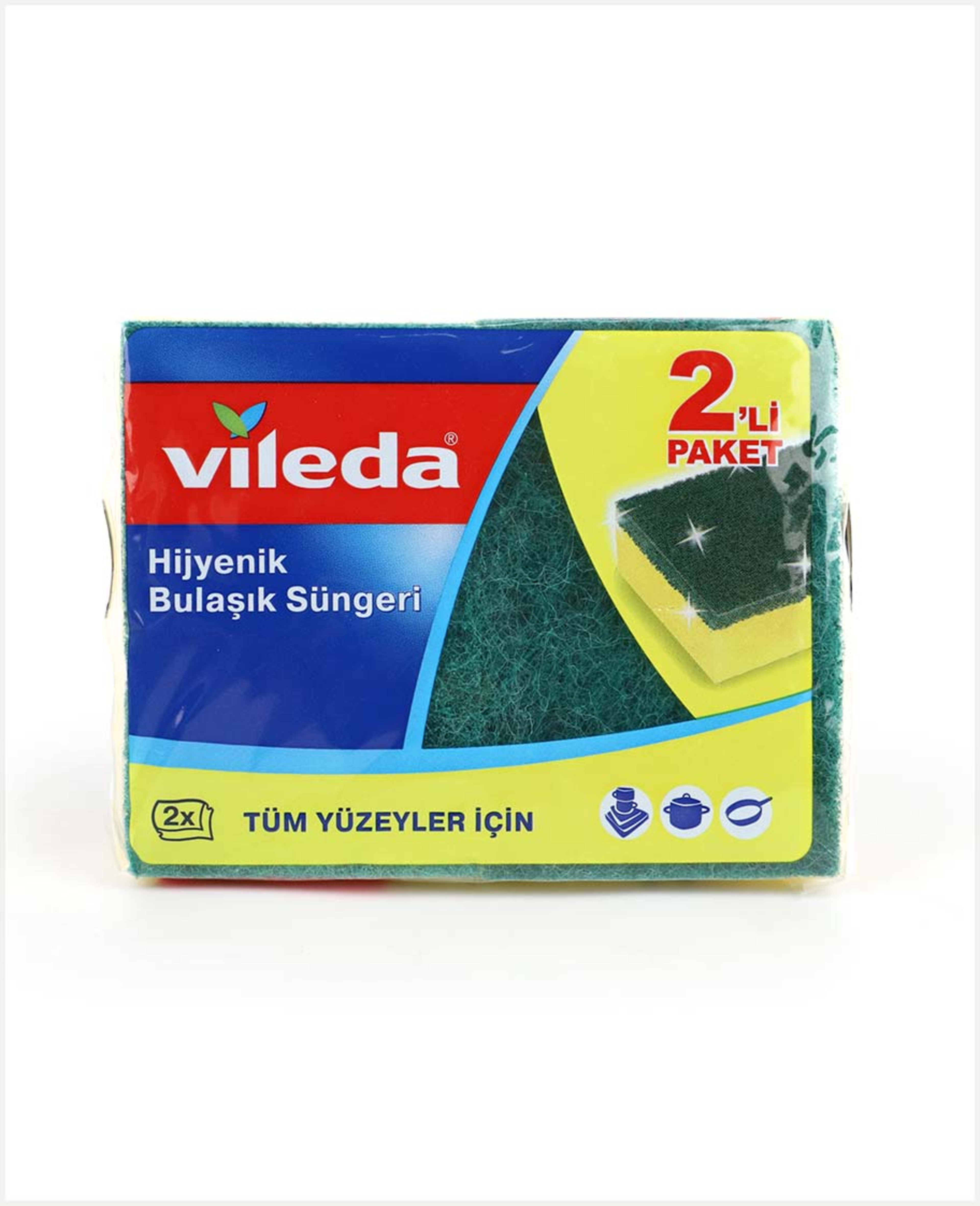 Vileda Glitzi Green Corrugated Sponge 2pcs