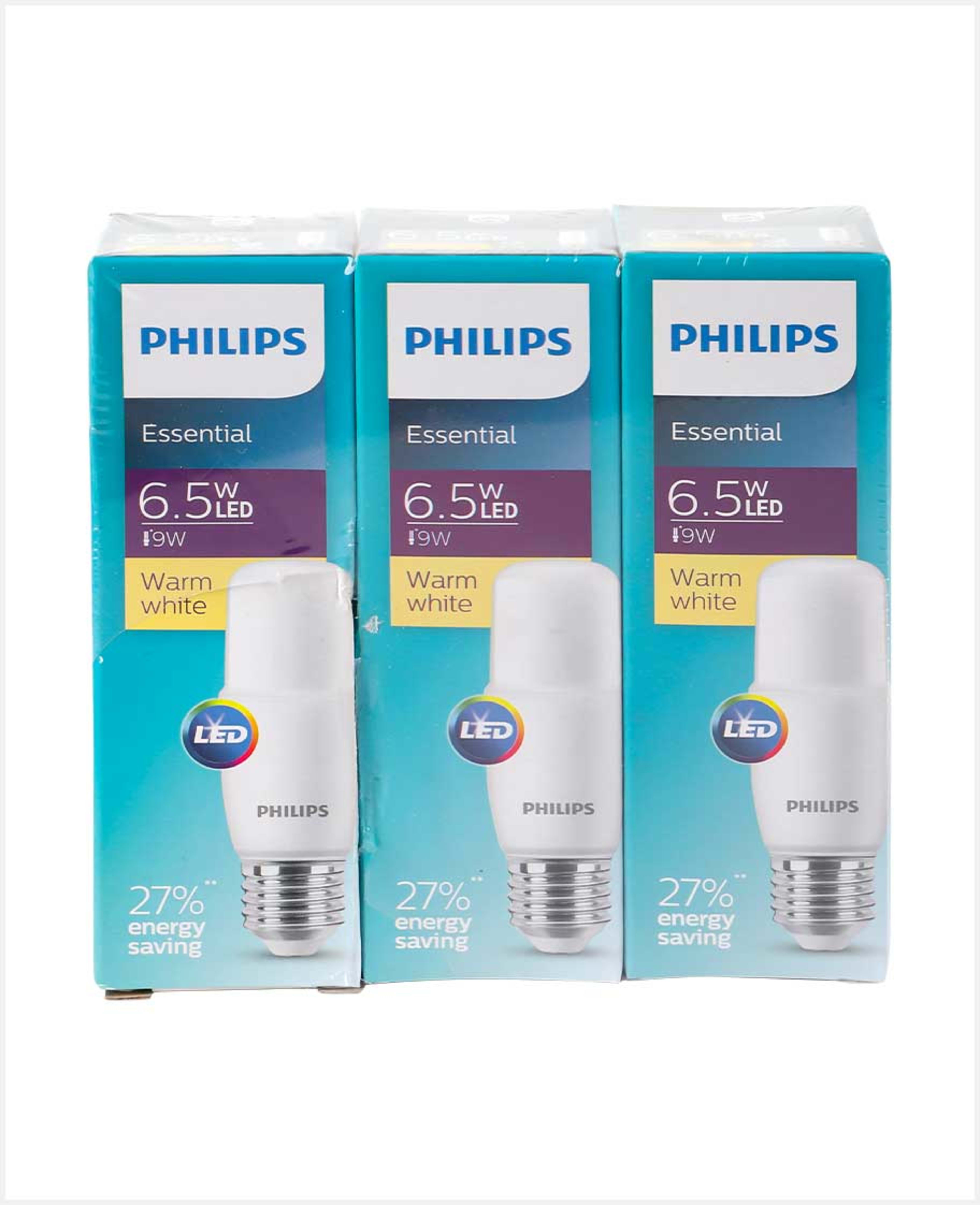 Philips Essential Dlstick Warm White 6.5w/ E27 3pcs