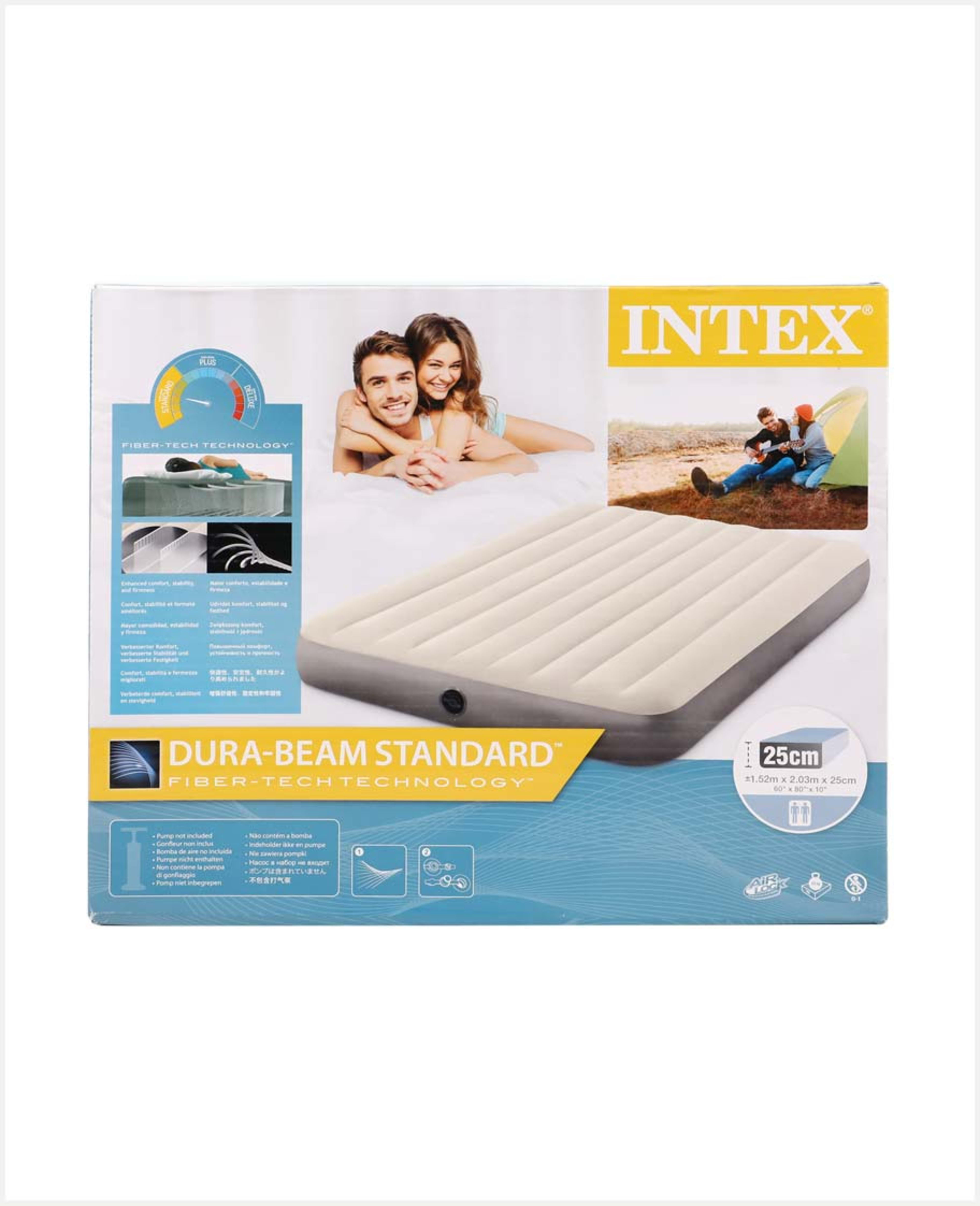 Intex Dura-beam Standrd Single High Airbed W/fiber Tech 64103