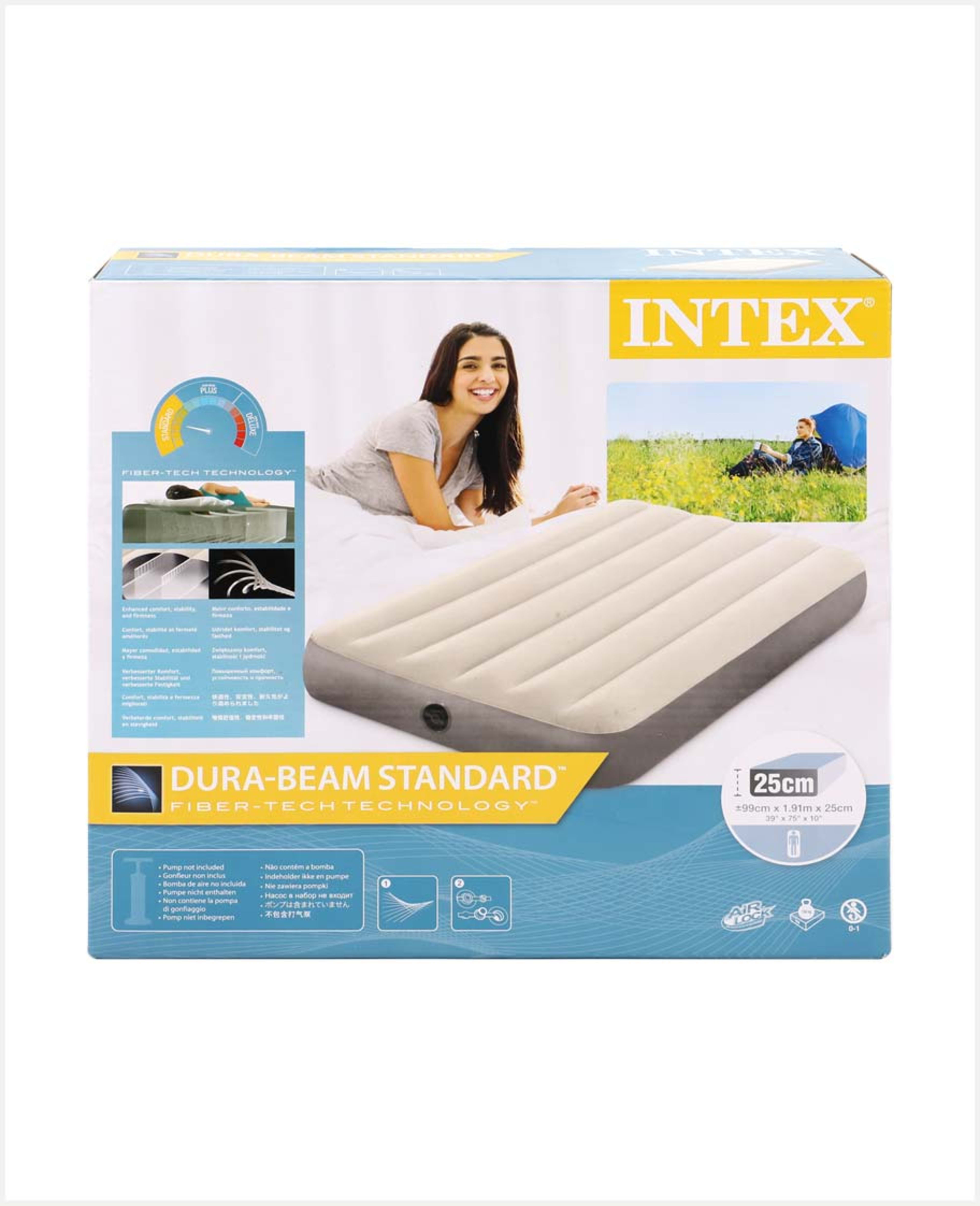 Intex Dura-beam Standard Single High Airbed W/fibr Tech 64101