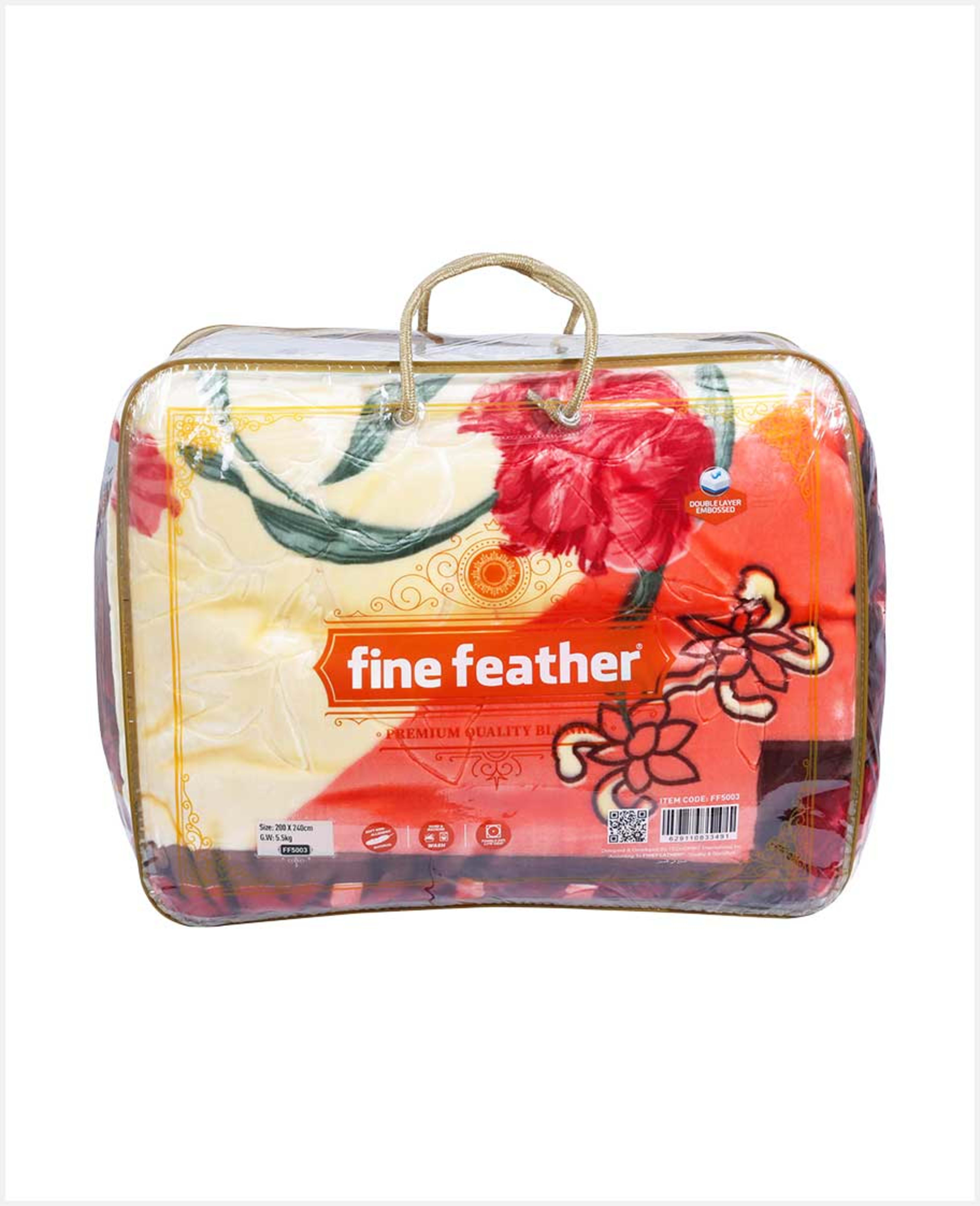 Fine Feather Doubl Layr Embosd Blankt 200x240cm 5.5kg Ff5003