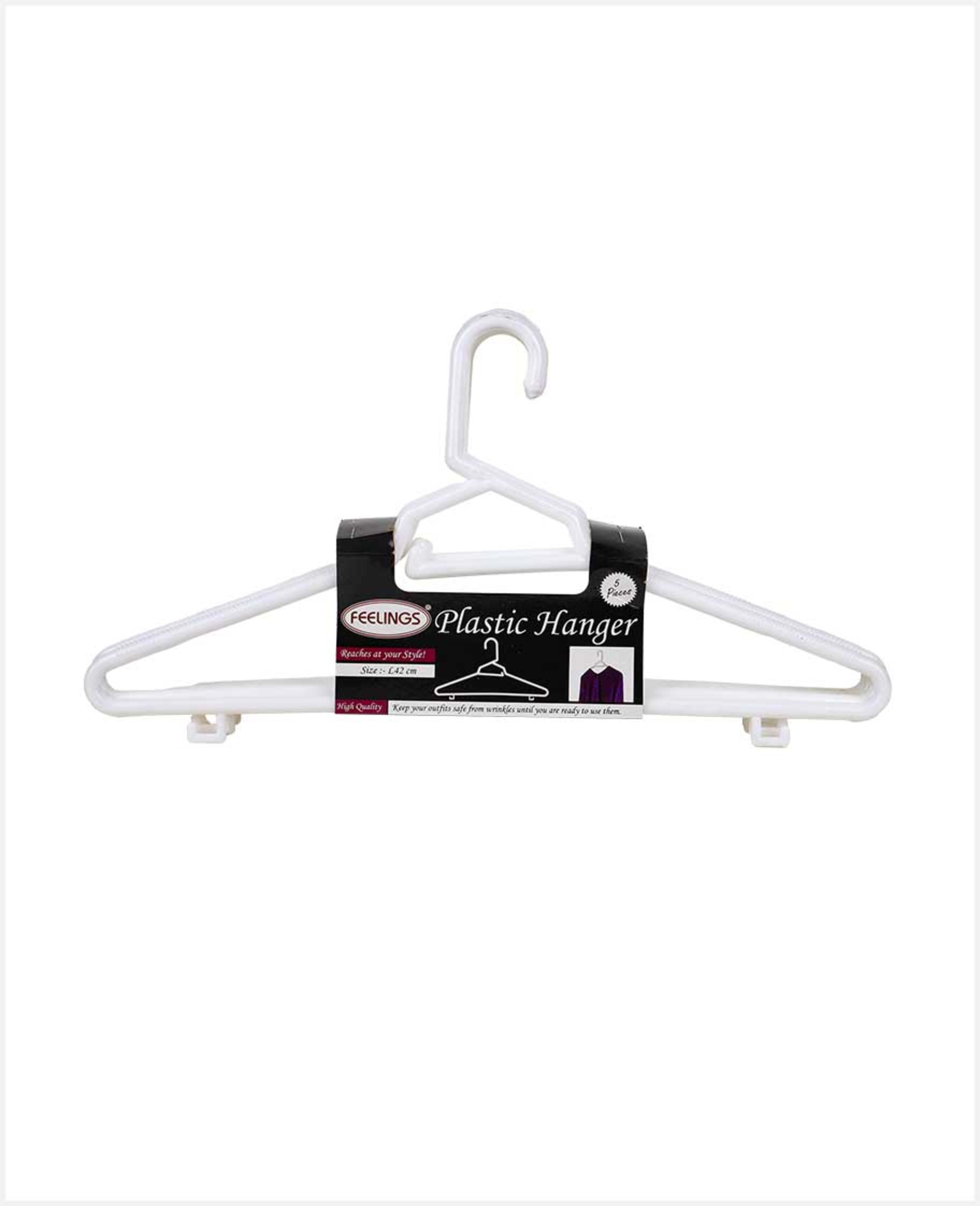 Feelings W2h1 Hanger Plst 5pcs Set White Rj2436