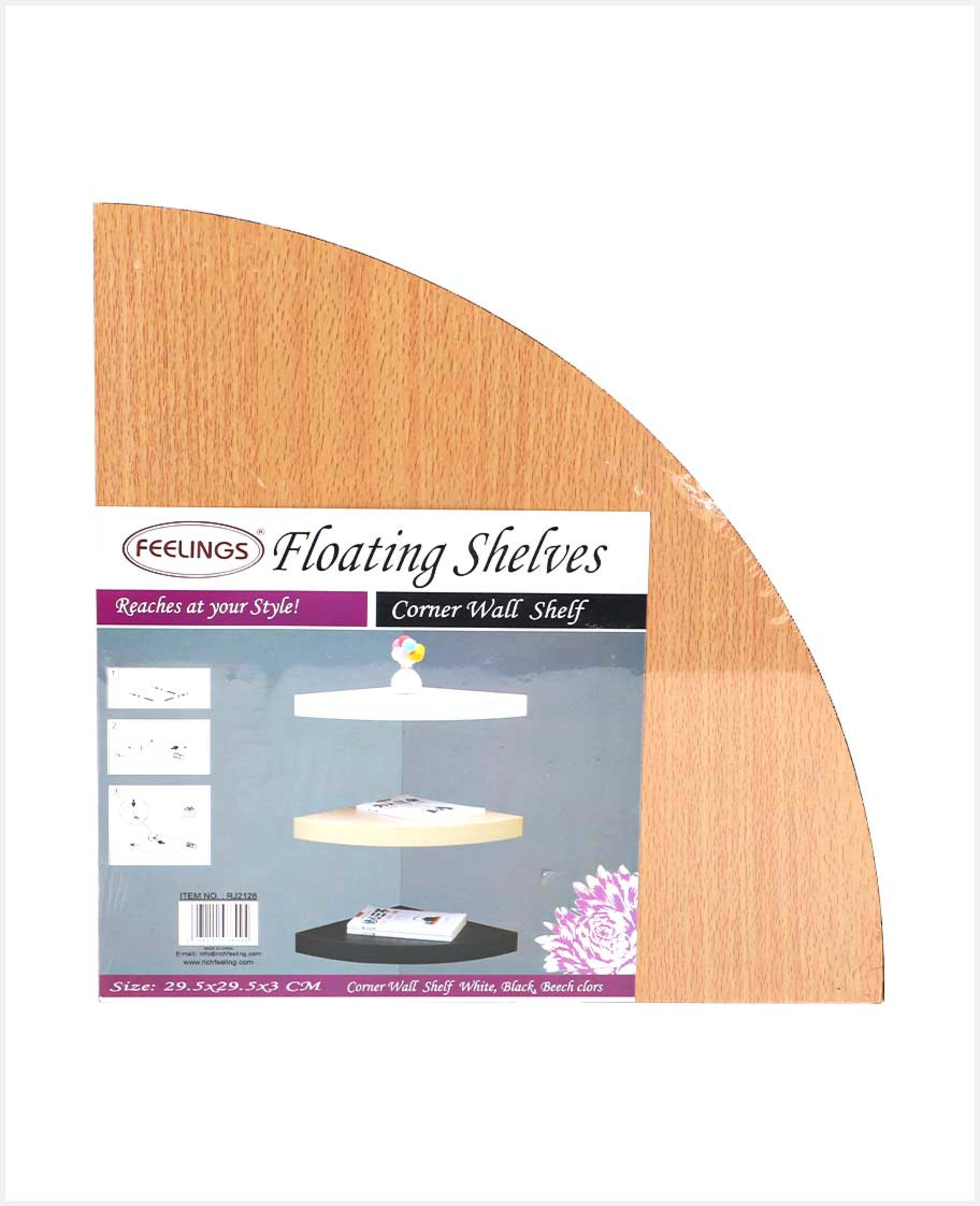 Feelings W2h1 Flt Wall Shelf Corner 29.50x3cm Rj2128
