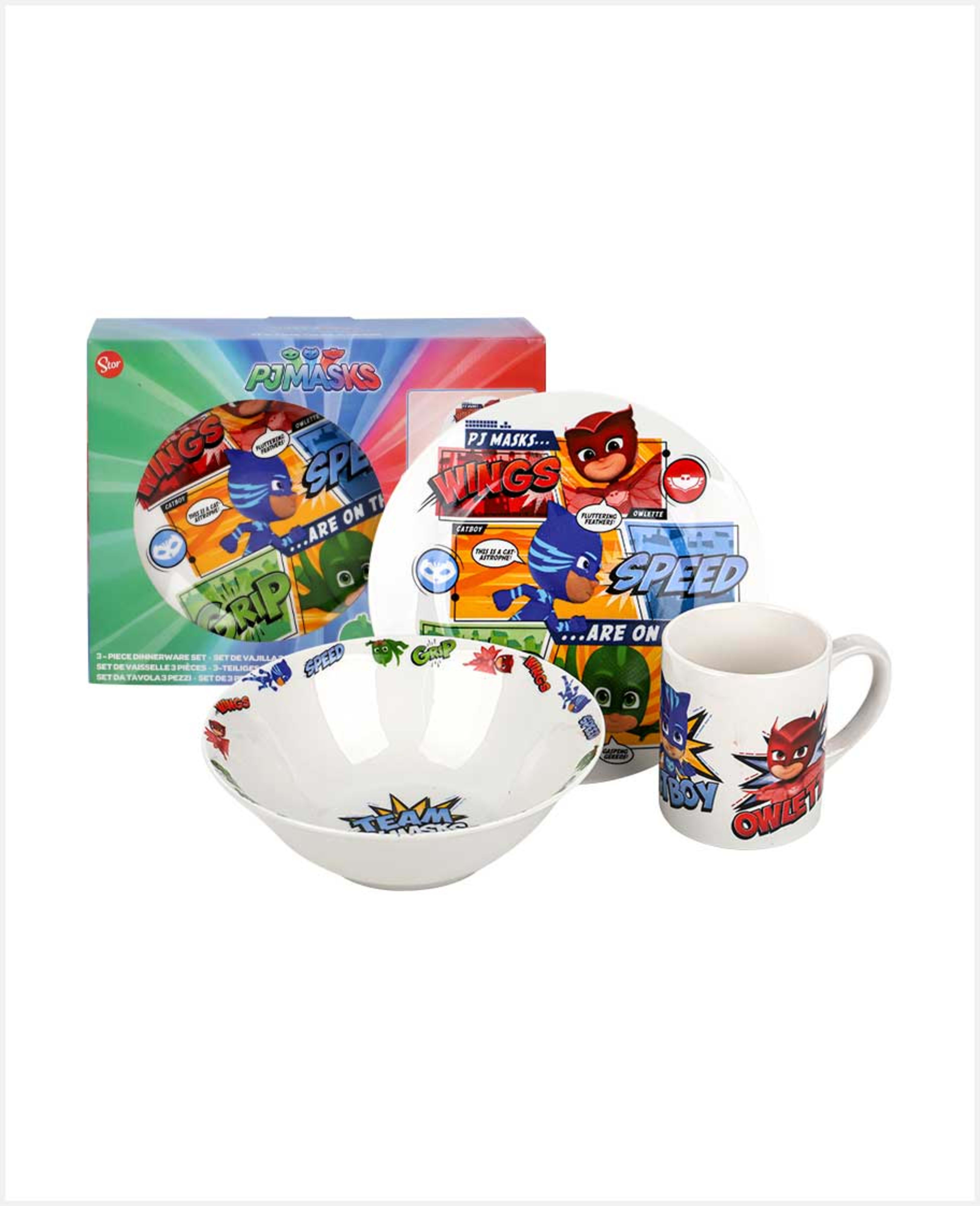 Disney W2h1 Dinner Set Pj Masks Team 3pcs Rj2340