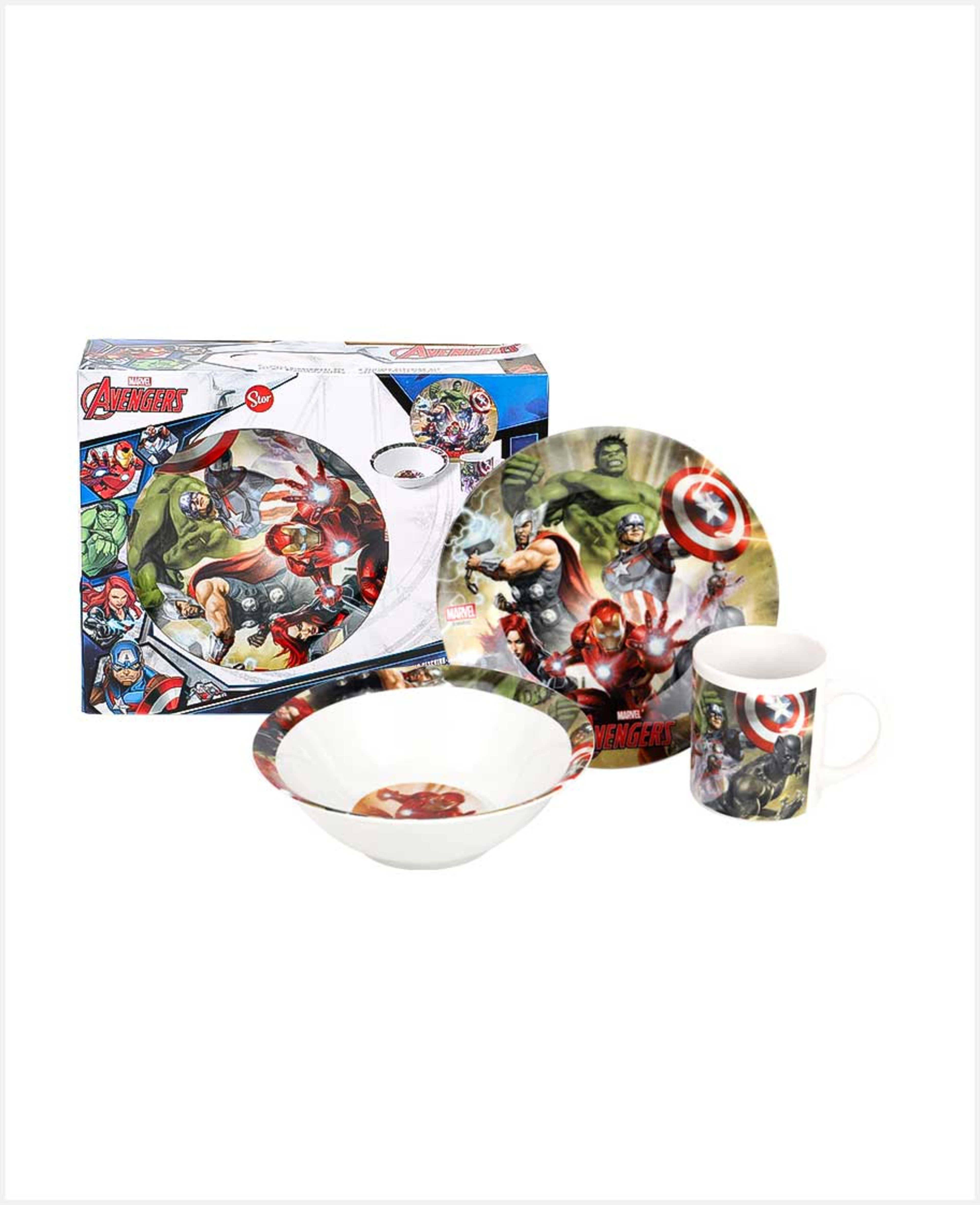 Disney W2h1 Dinner Set Avengers Dust 3pcs Rj2953