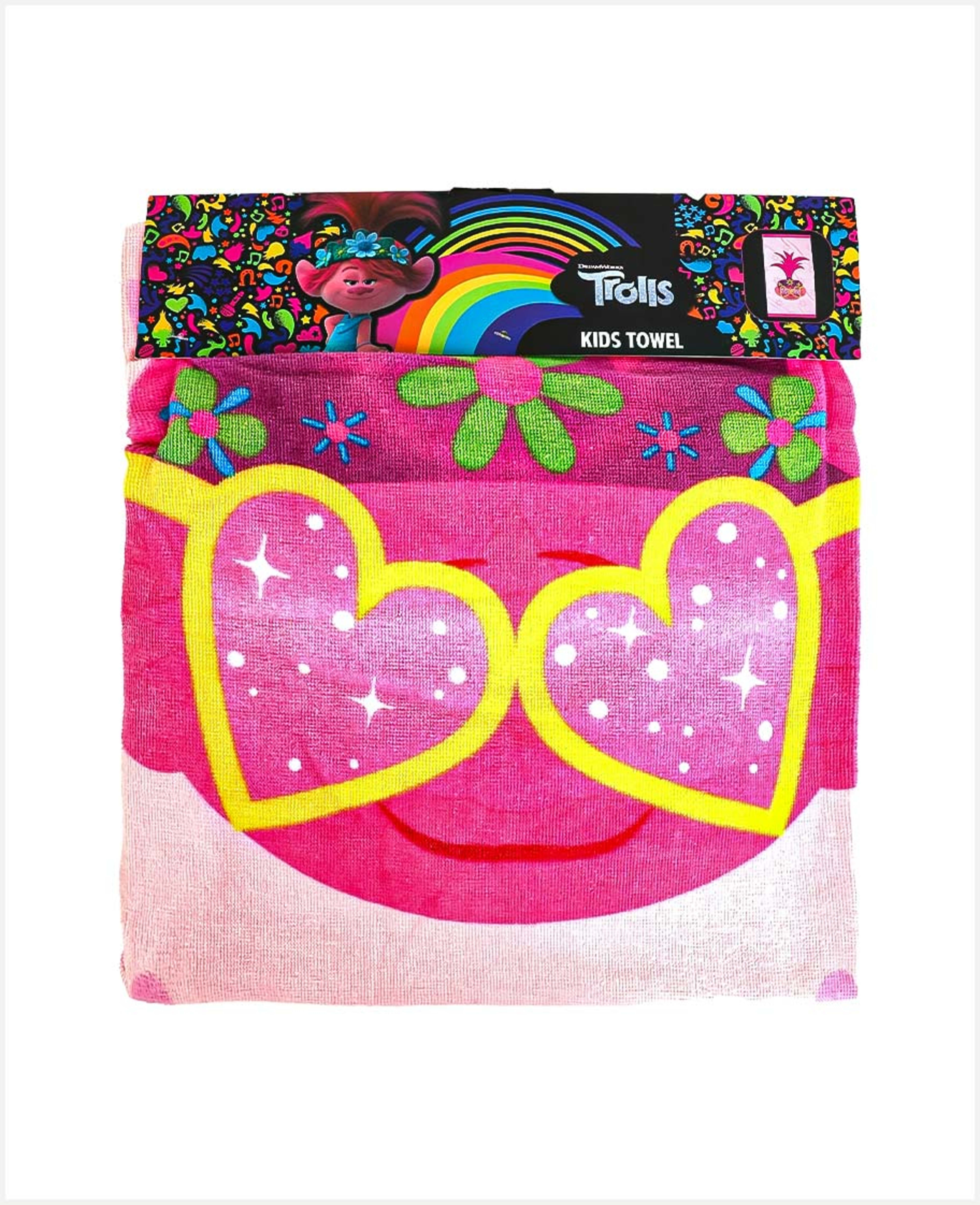 Yft W2h1 Poncho Girls Trolls Printed Terry St-gsw005