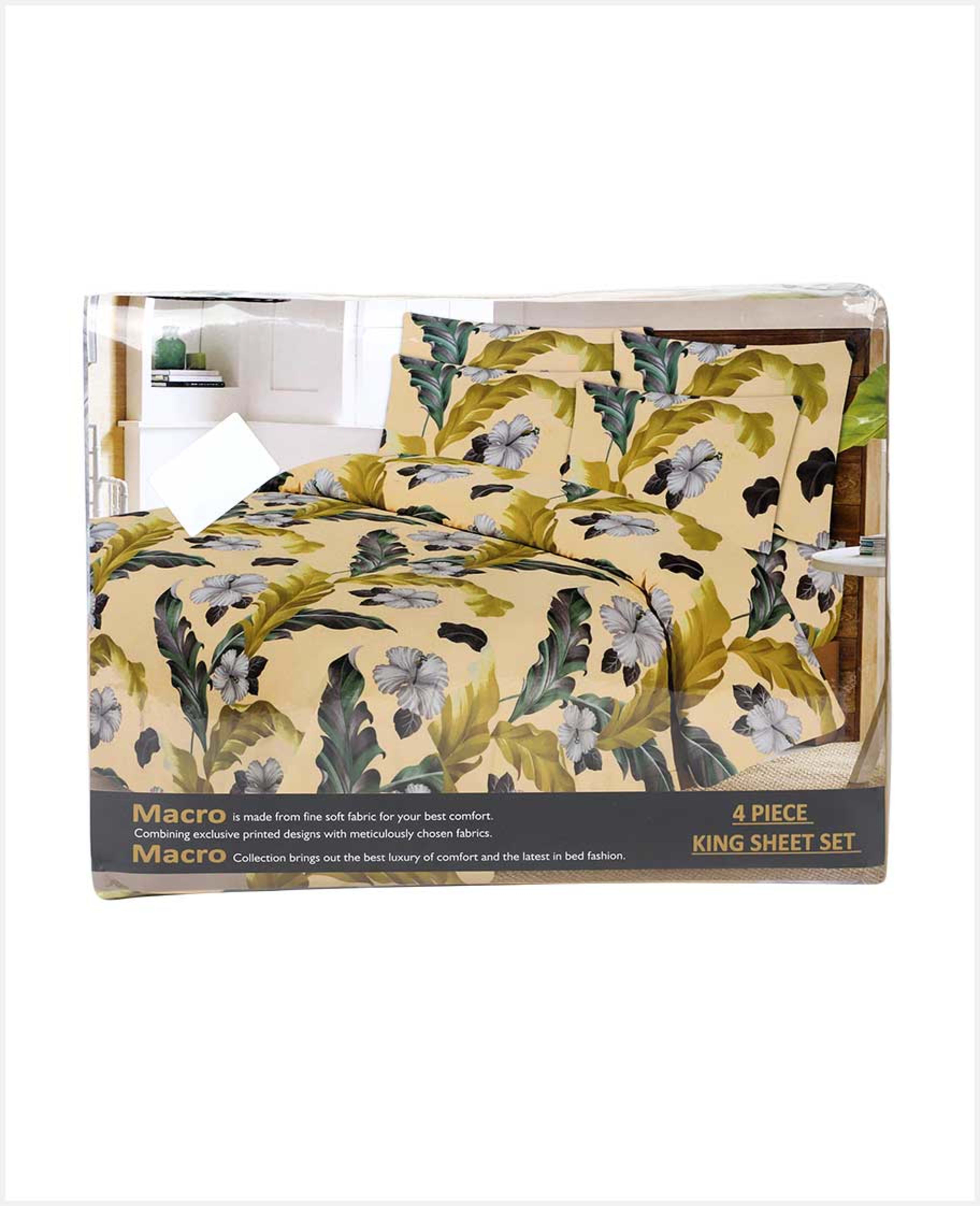 Macro Collection King Fitted Bed Sheet 4pc