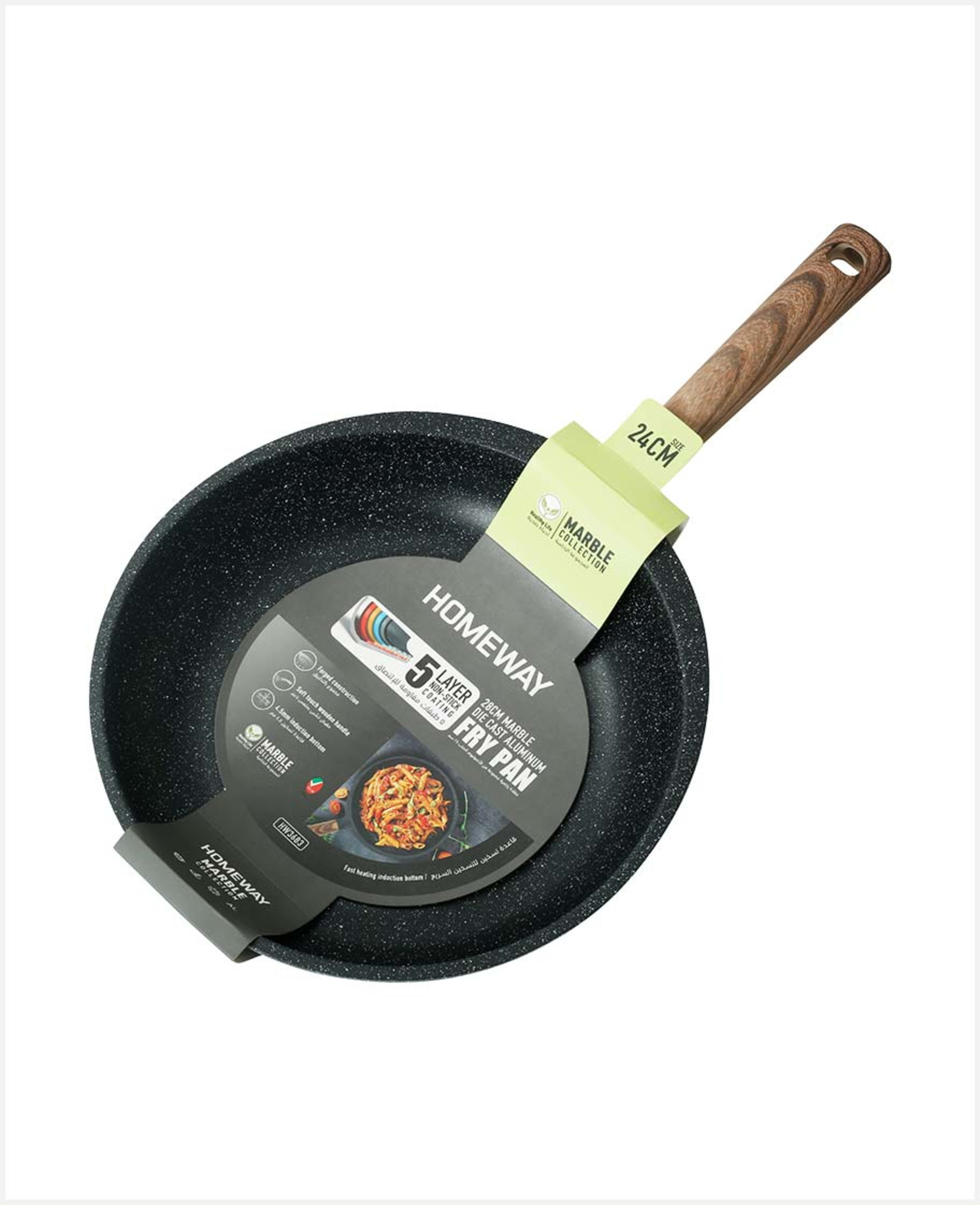 Homeway Marble Die Cast Aluminum Fry Pan 24cm Hw3683
