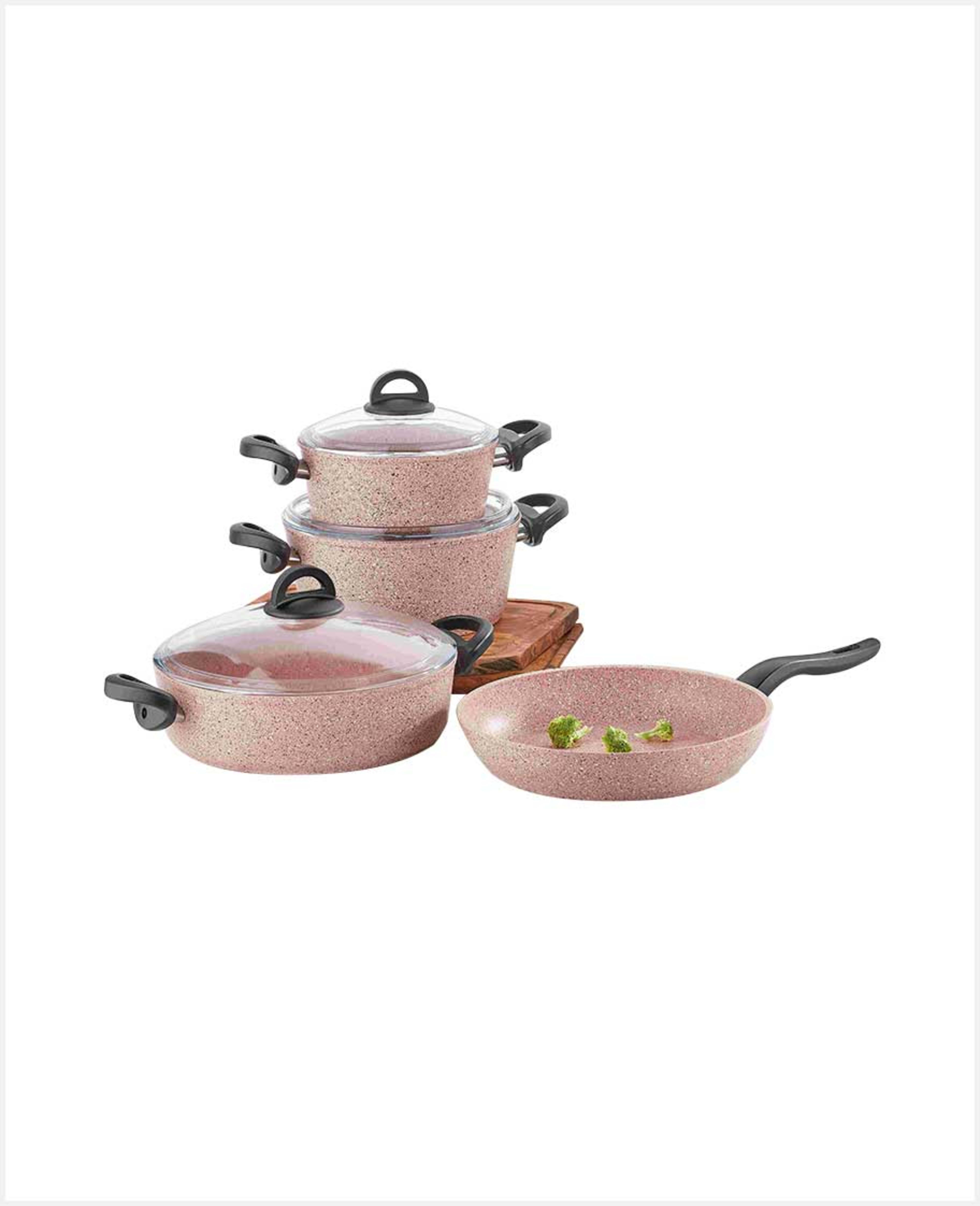 Falez Forged Premium Cookware Set Pinky 7pcs F37167