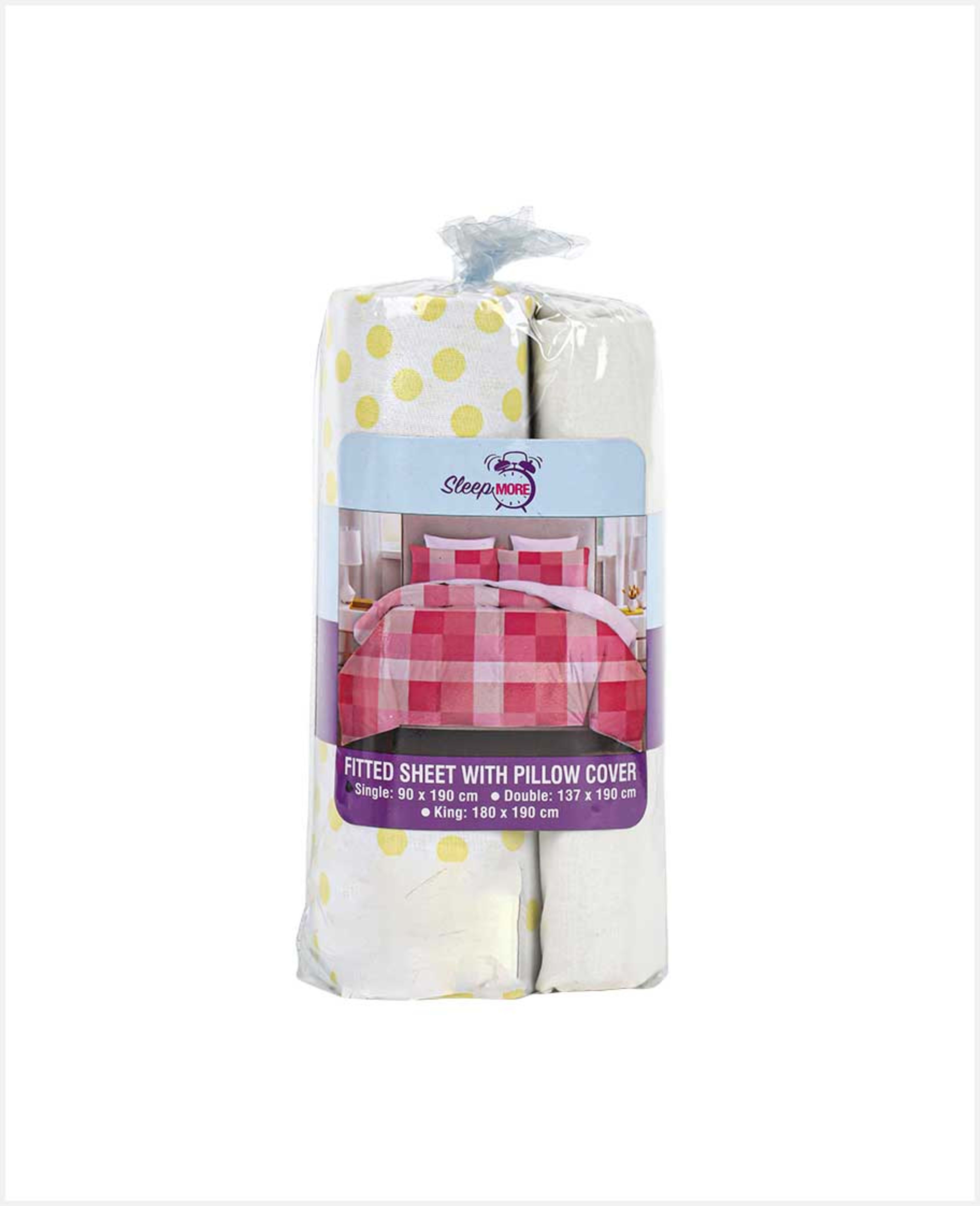 Sleepmore Fitted Sheet with Pillow Case Assorted