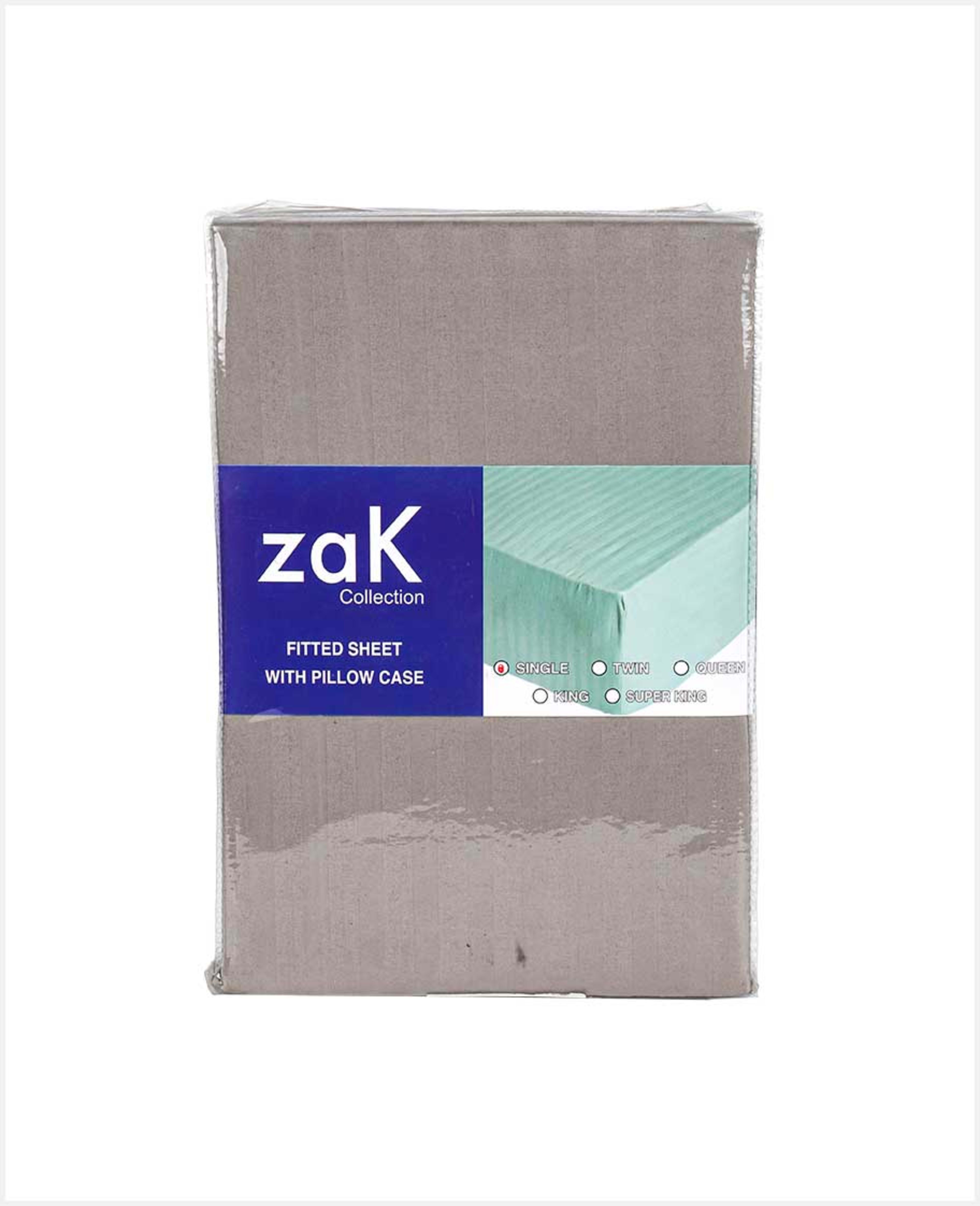 Zak Fitted Sheet Stripe Super King with Pilow Case 200x200cm