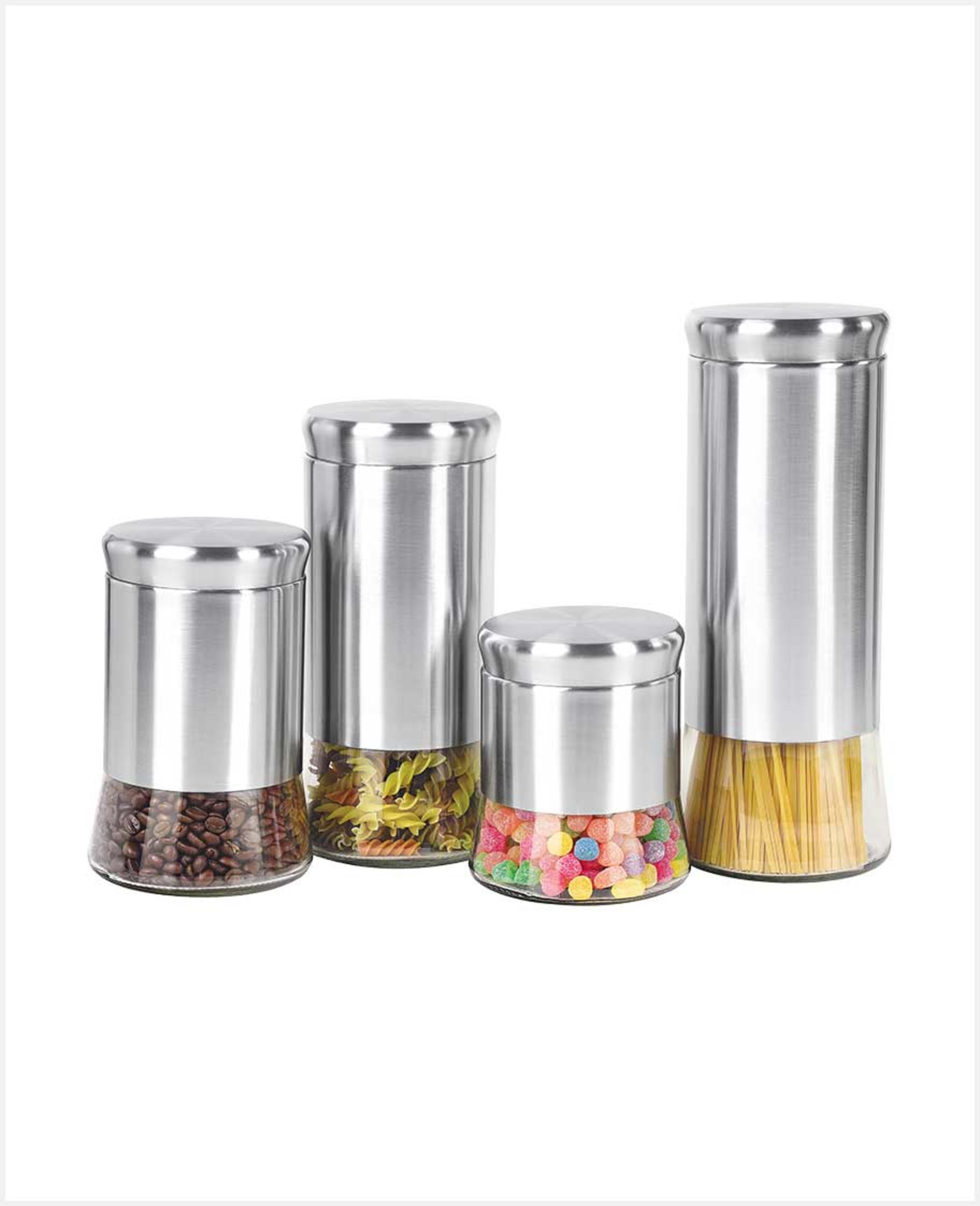 Royal Blue Canister Glass Storage Jar Set 4pcs H4031b