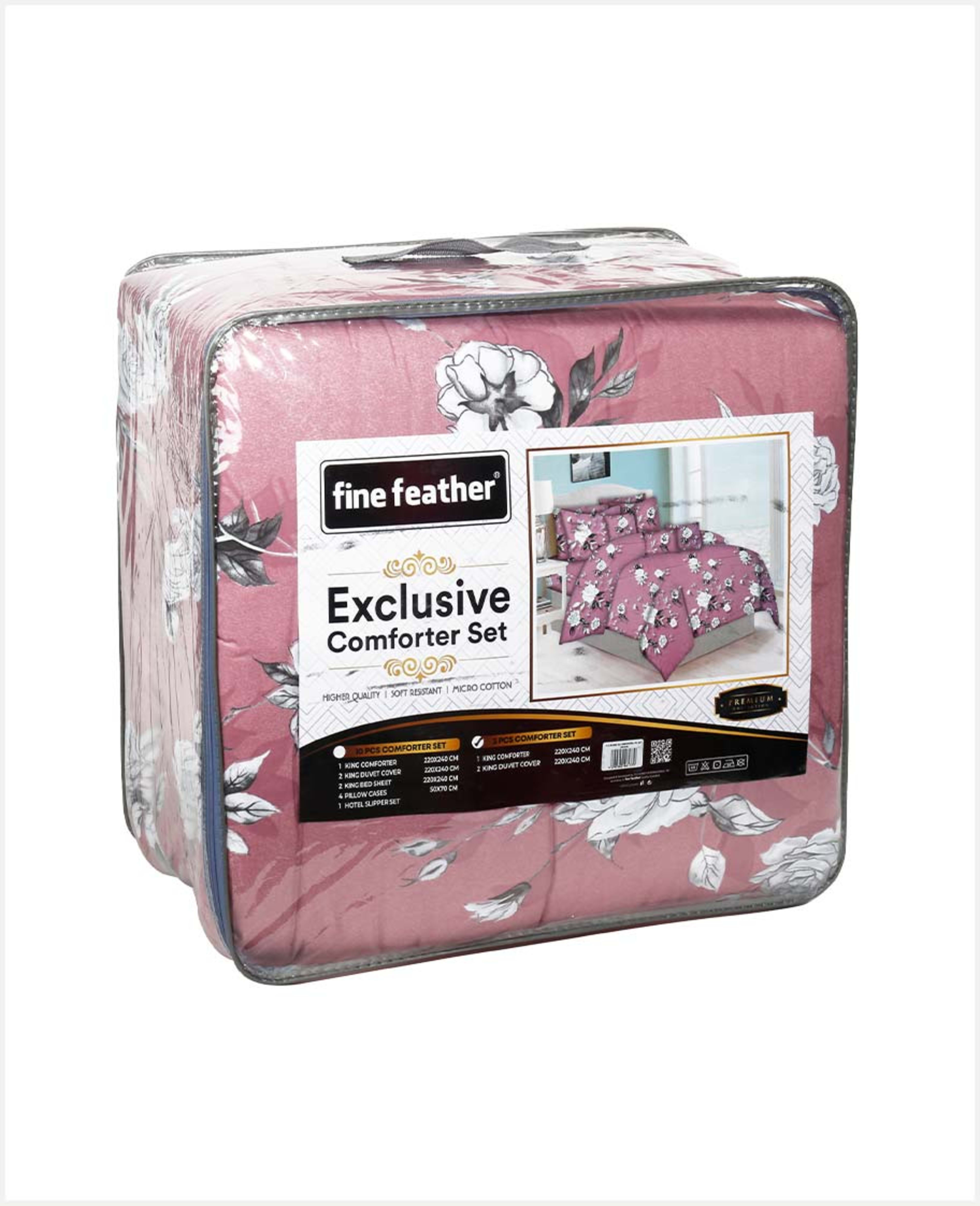 Fine Feather King Comforter 220x240cm 3pcs Set Ff1566