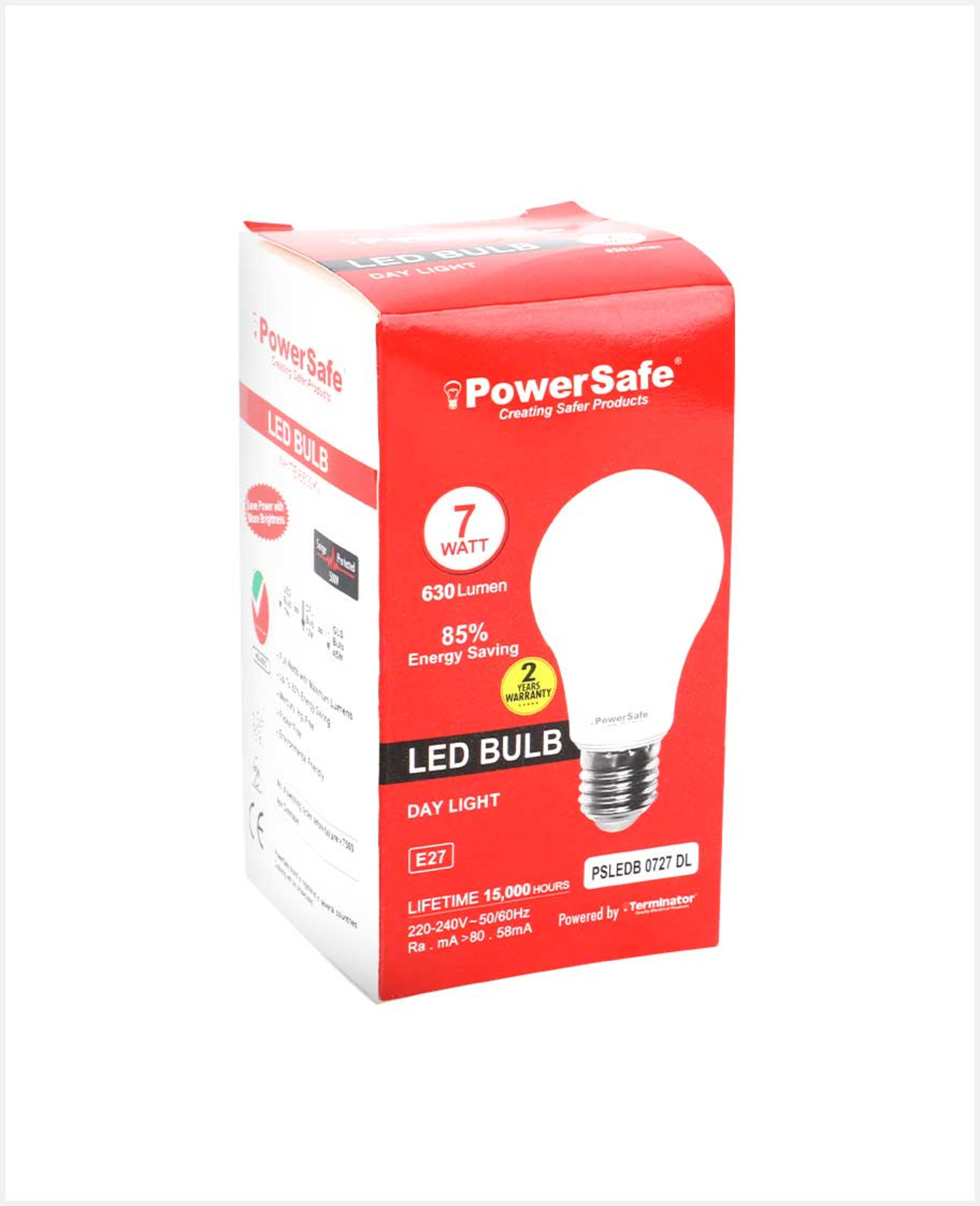 Power Safe LED Bulb Day Light E27 7w Psledb 0727 Dl