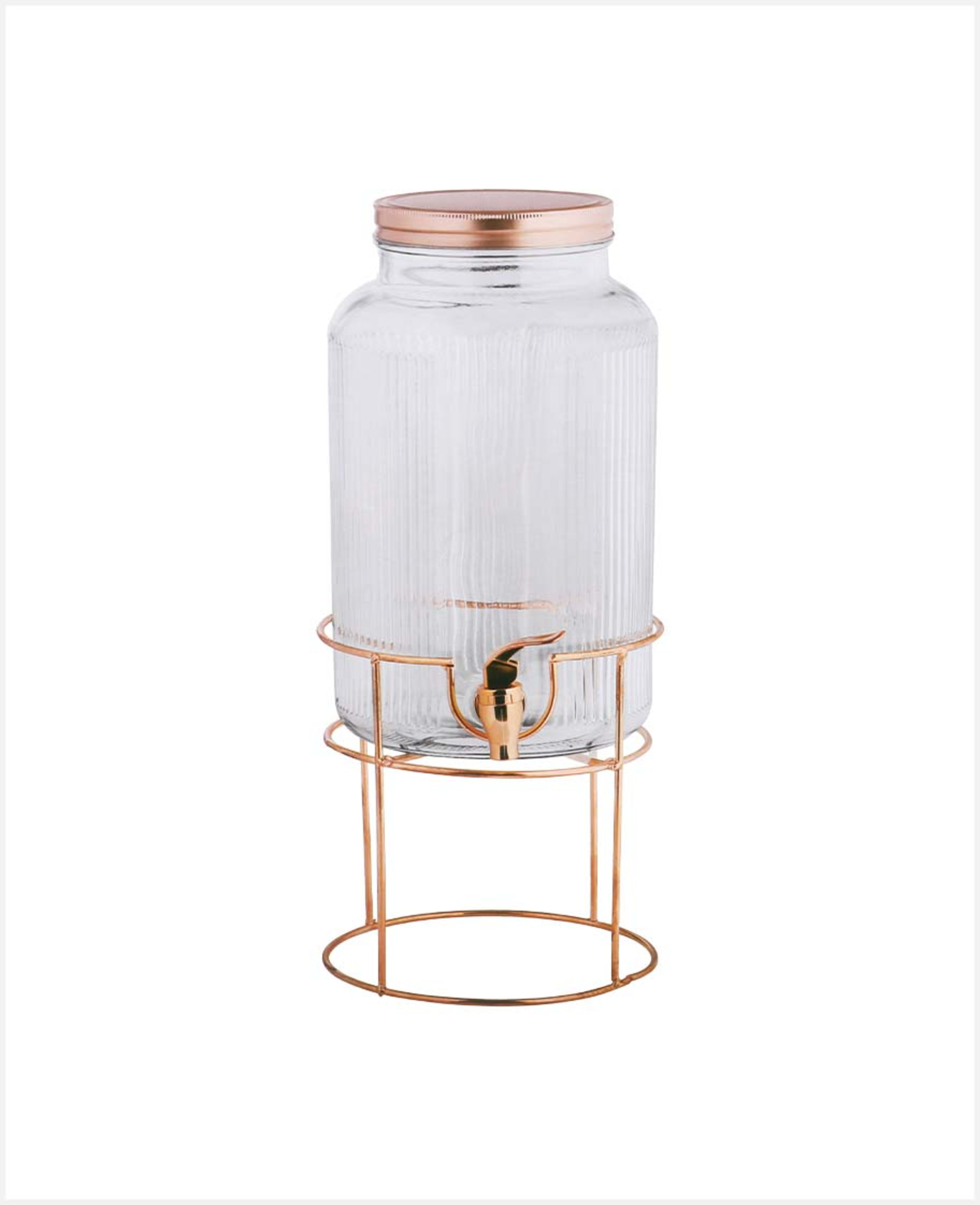 Harmony Table Top Glass Beverage Dispenser W/ Metal Stand 2s 6l 99098d