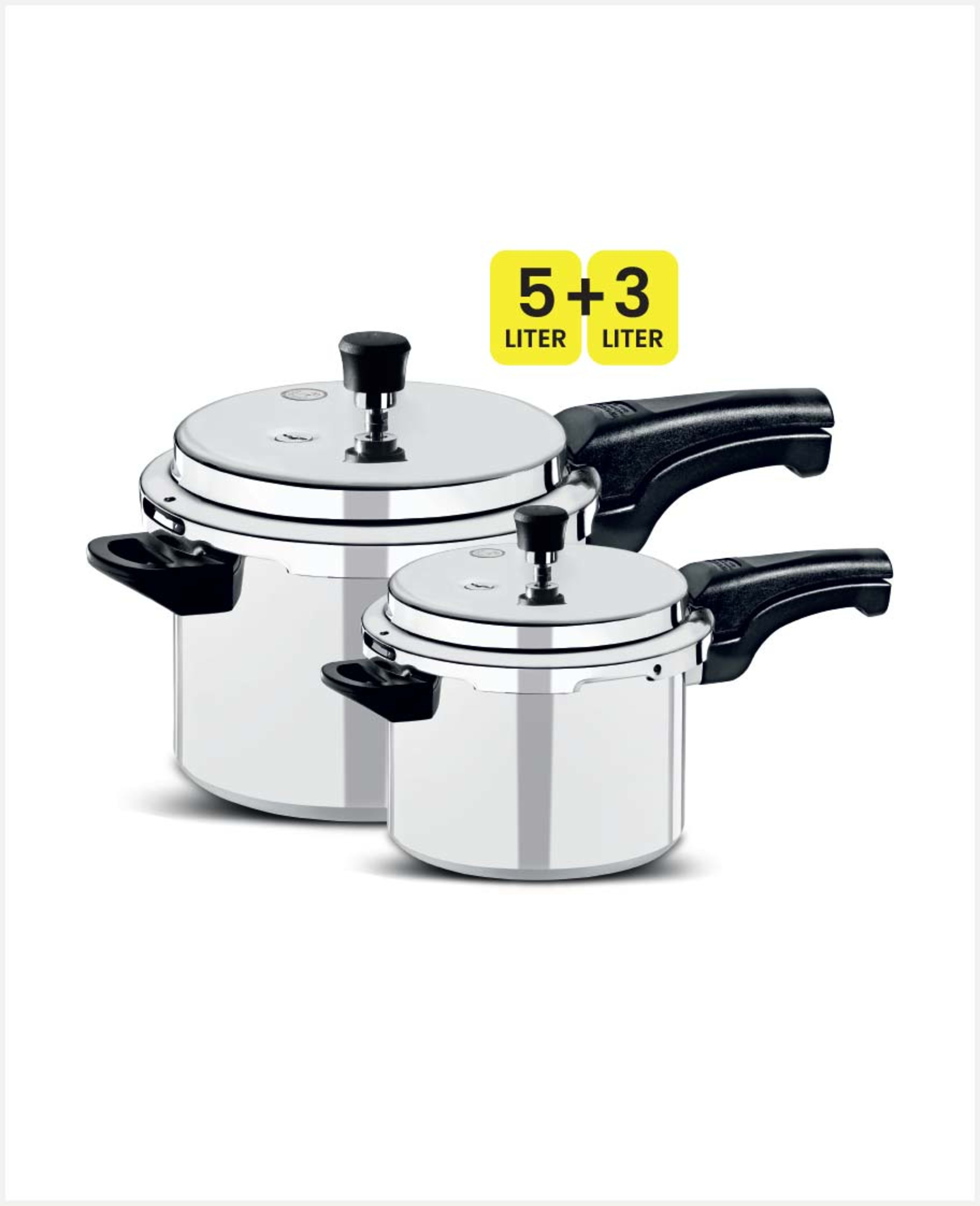 Homeway Aluminium Pressure Cooker 5l+3l Combo Hw6614