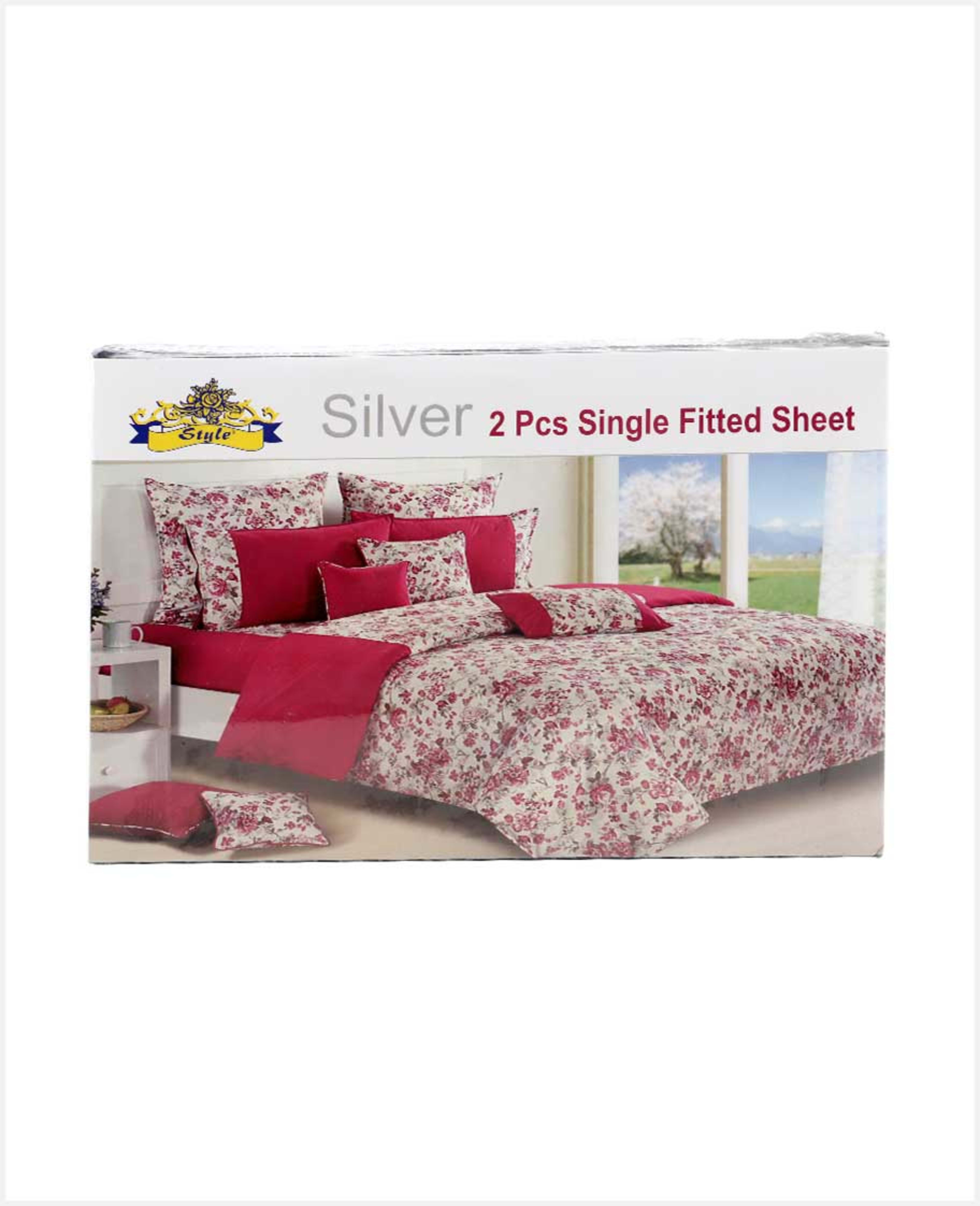 Style Silver Fitted Sheet Single 2pcs Set Ho03062