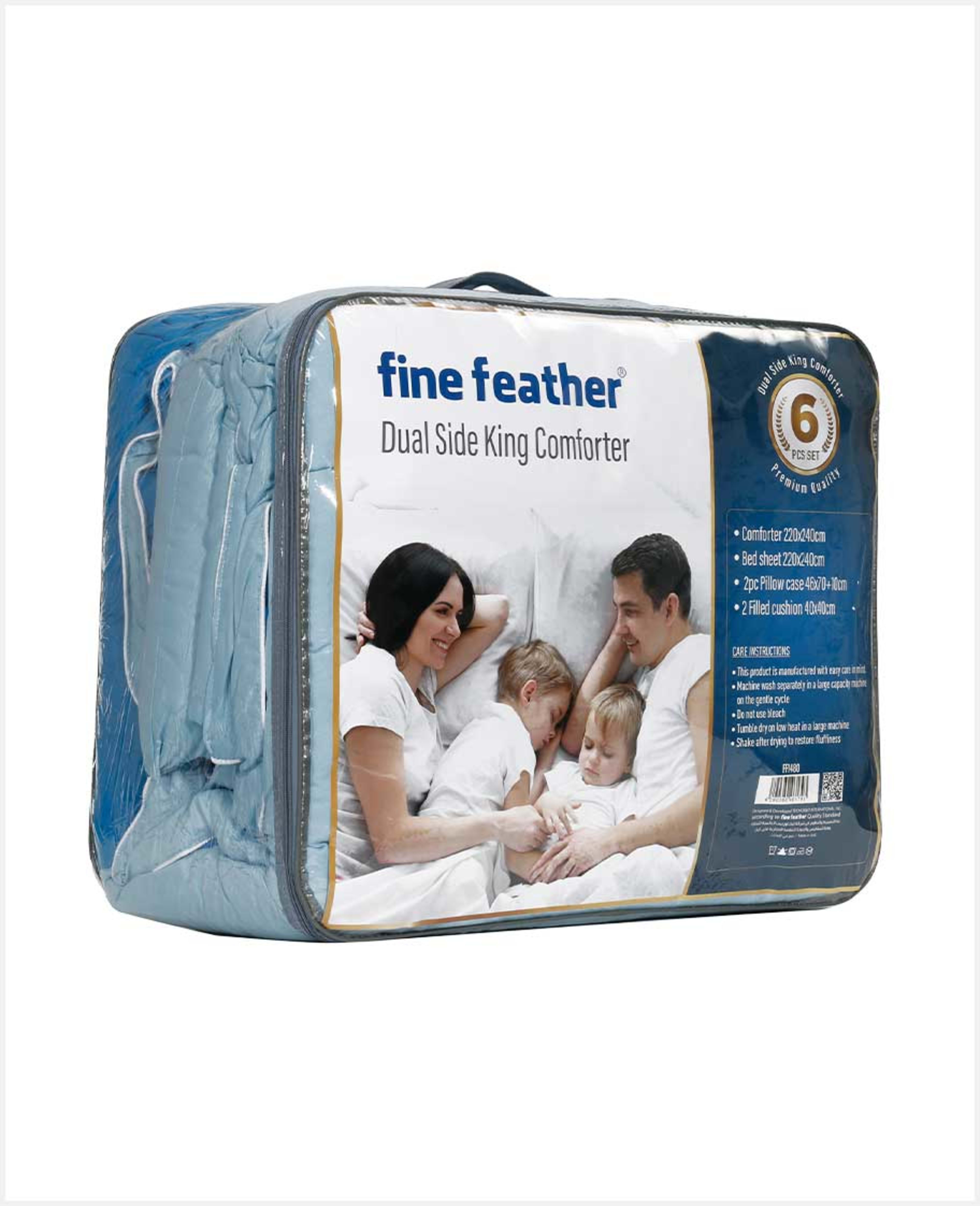 Fine Feather Dual Side King Comforter 6pcs Set 220x240cm Ff1567