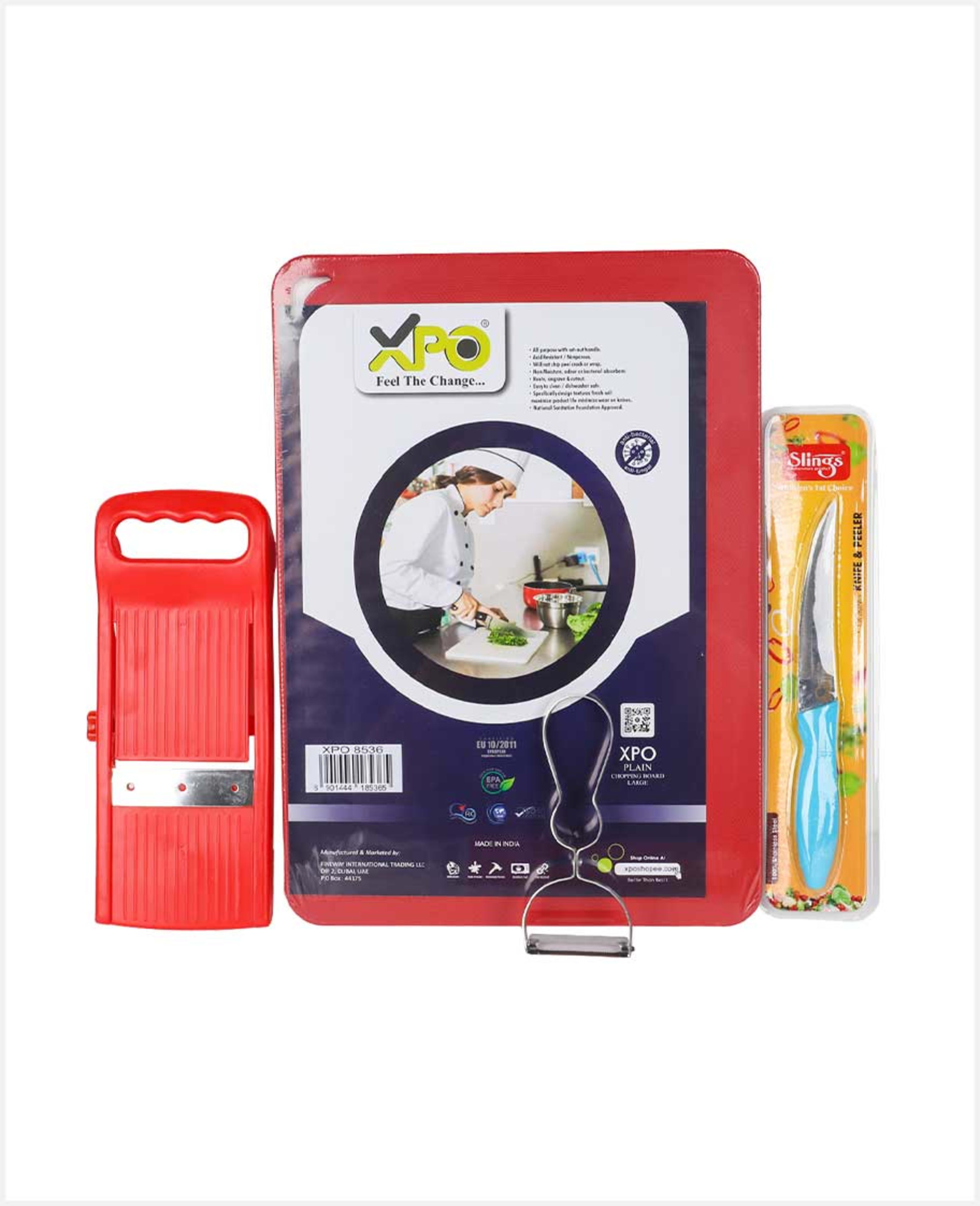 Xpo Cutting Board+slicer+knife+peeler