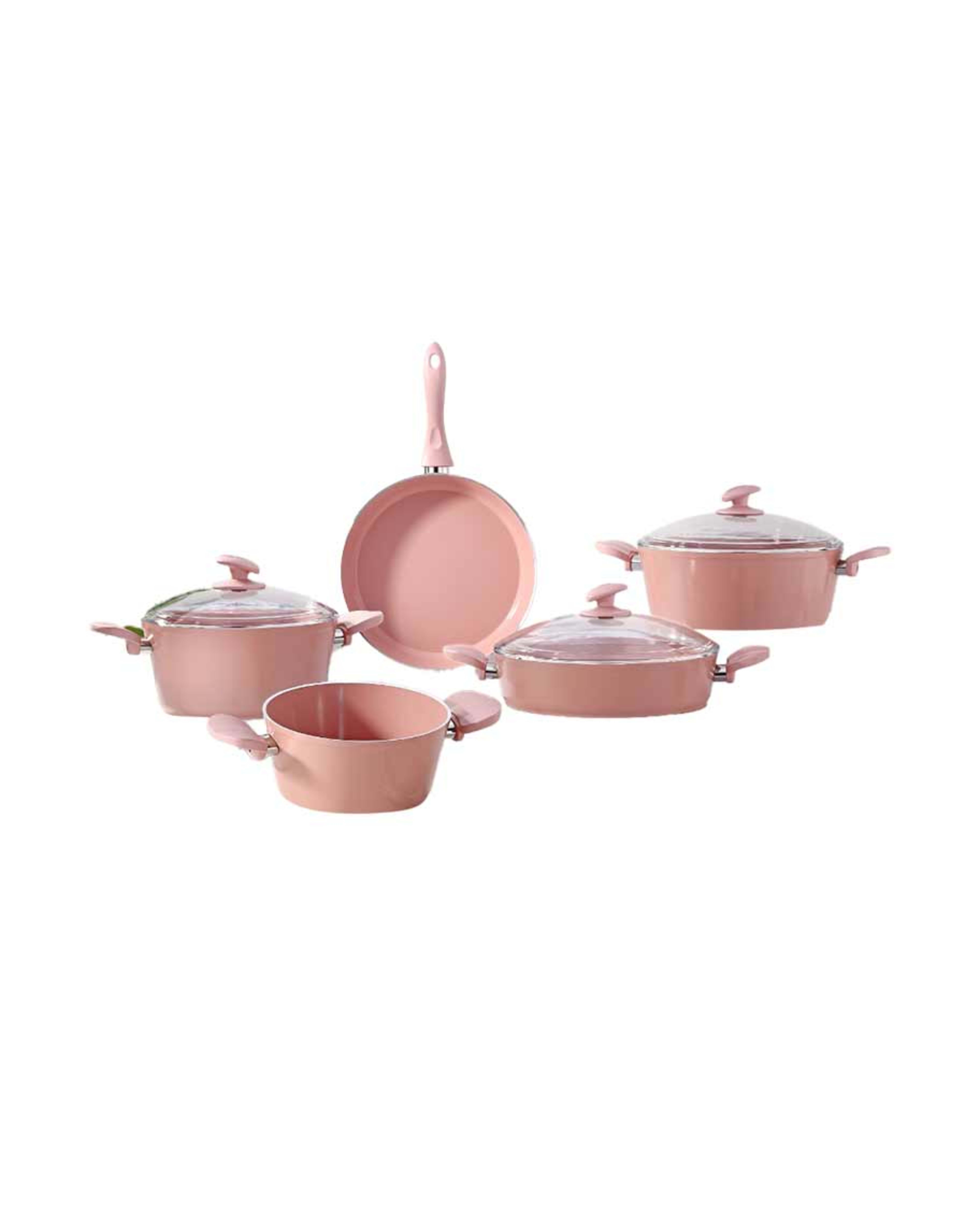 Avci Home Maker Serenity Pink Crmc Coat. Cookware 11 G-spk-11pc