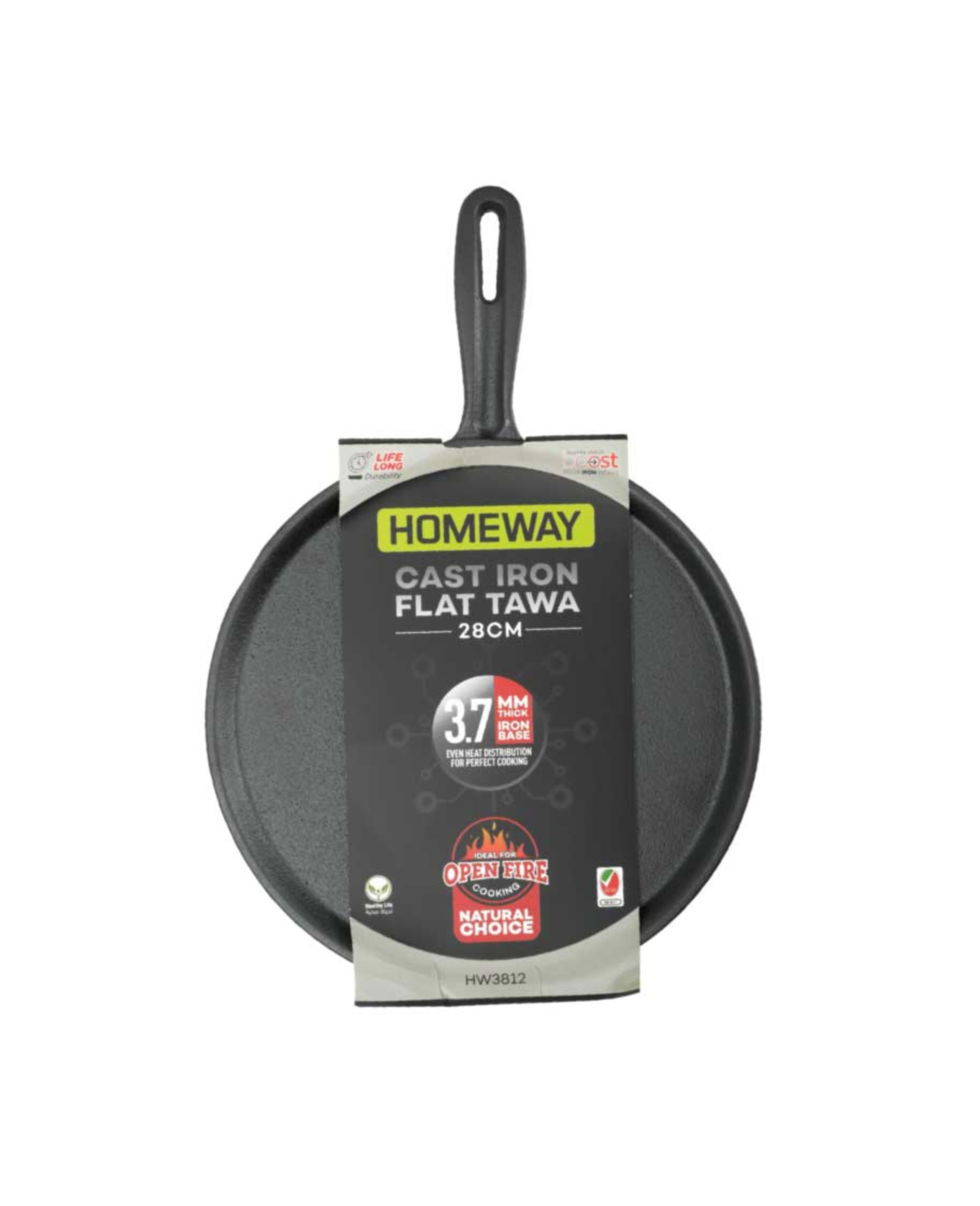 Homeway Cast Iron Tawa Pan 27cm Hw3812