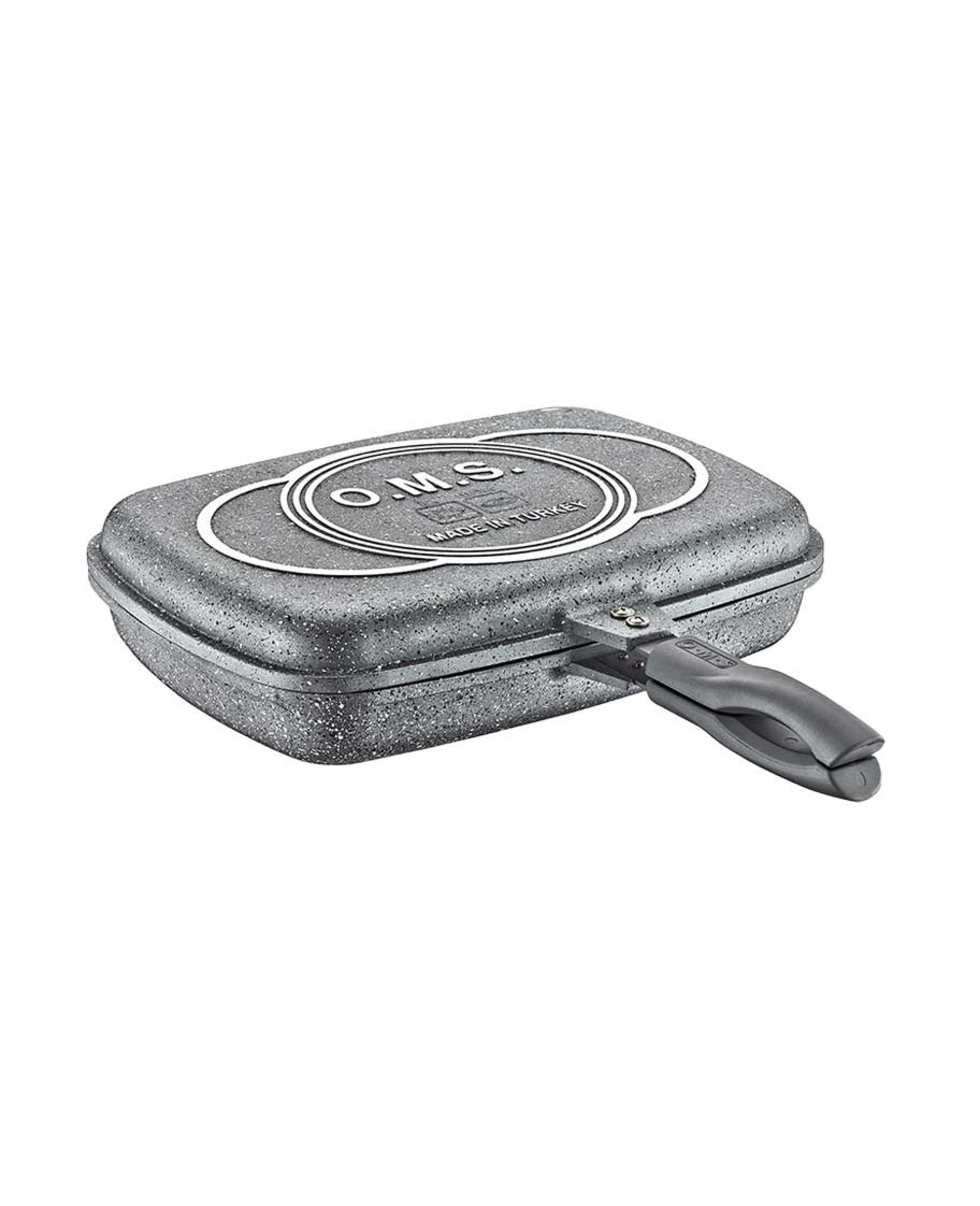 Oms Granite Double Sided Multifunctional Triangle Grill Pan 36cm Tom004