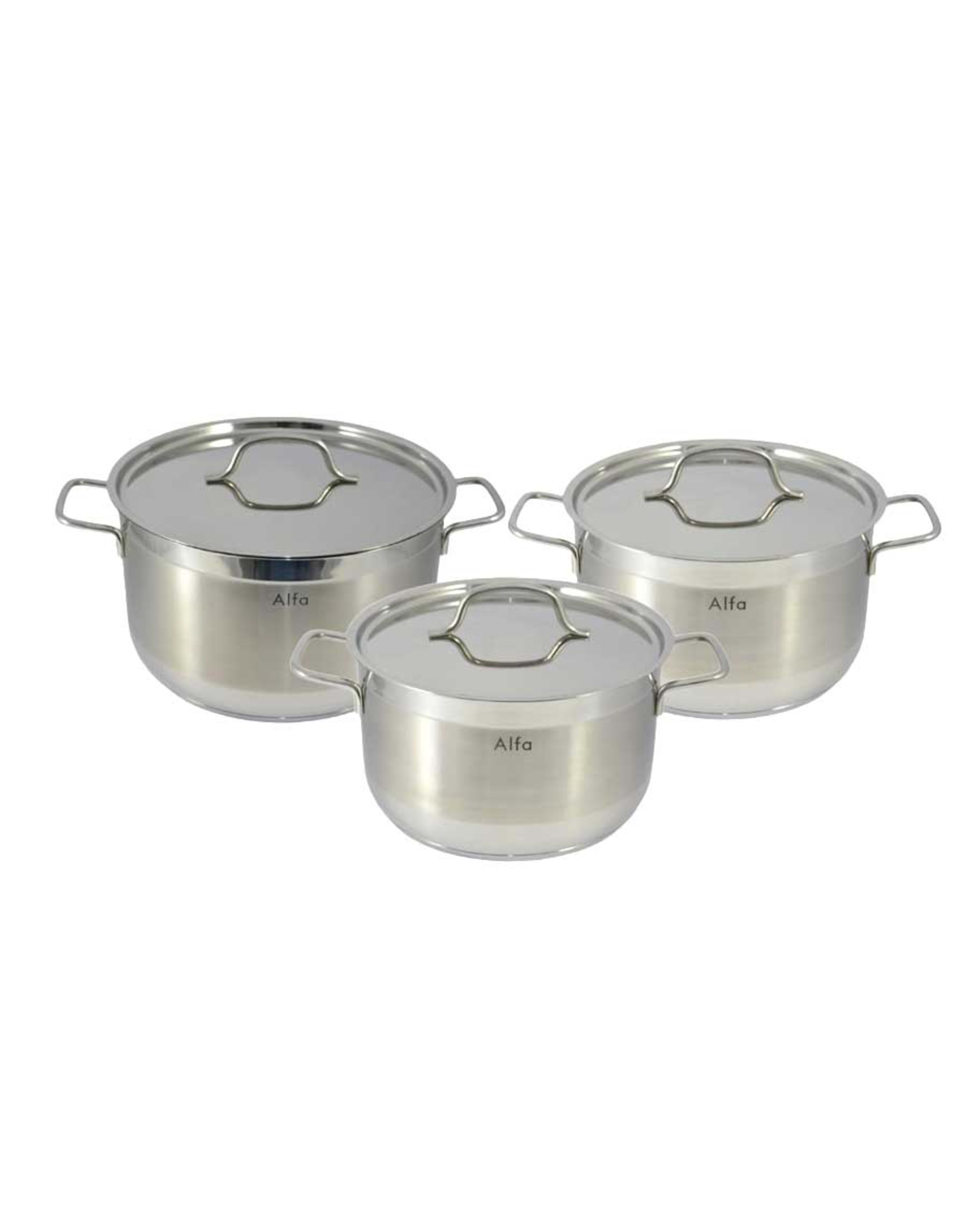 Alfa Cookware Set 6pcs 22+24+26cm C-hm210