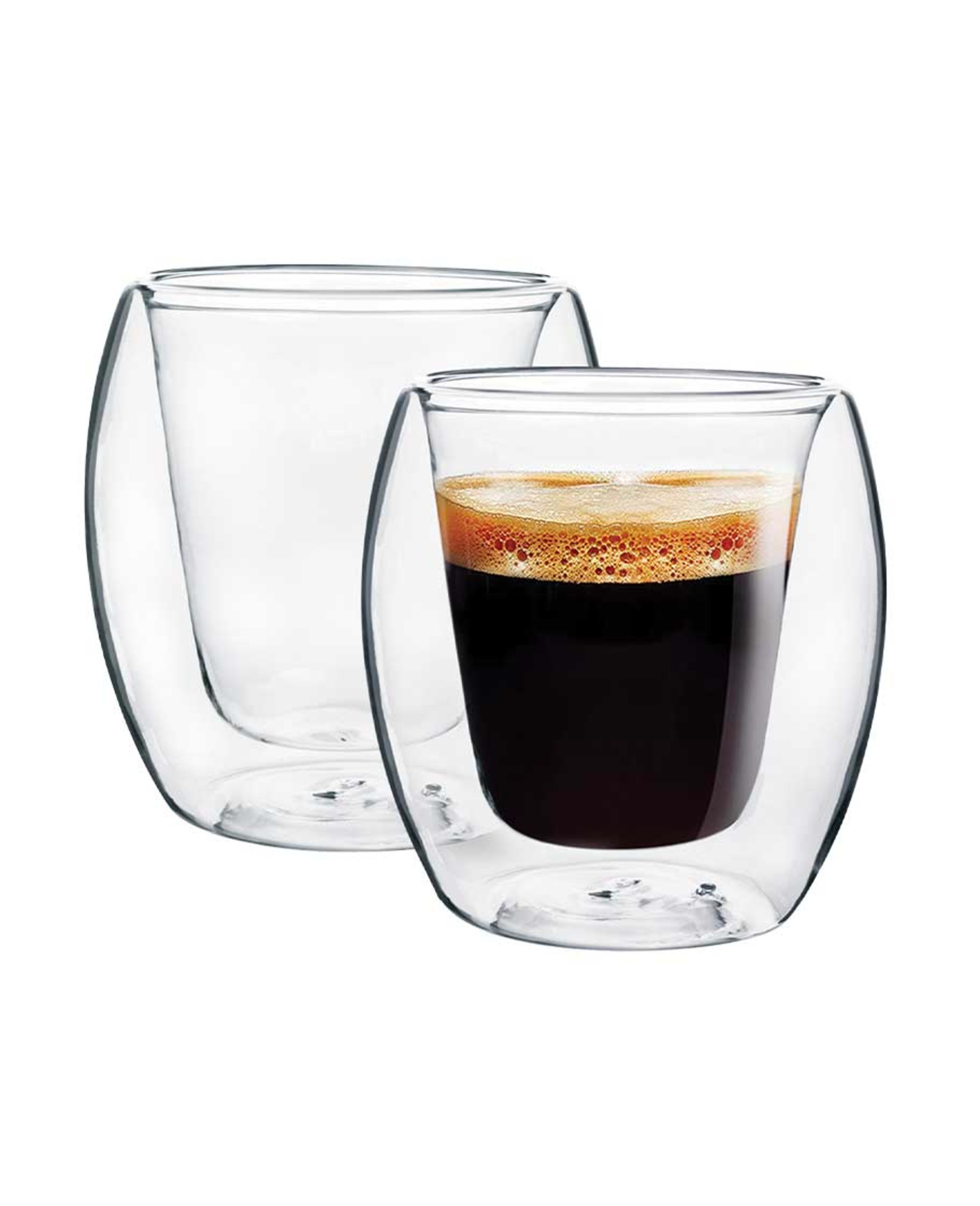 Royalford Borosilicate Double Wall Glass 2pcs 300ml Rf10526