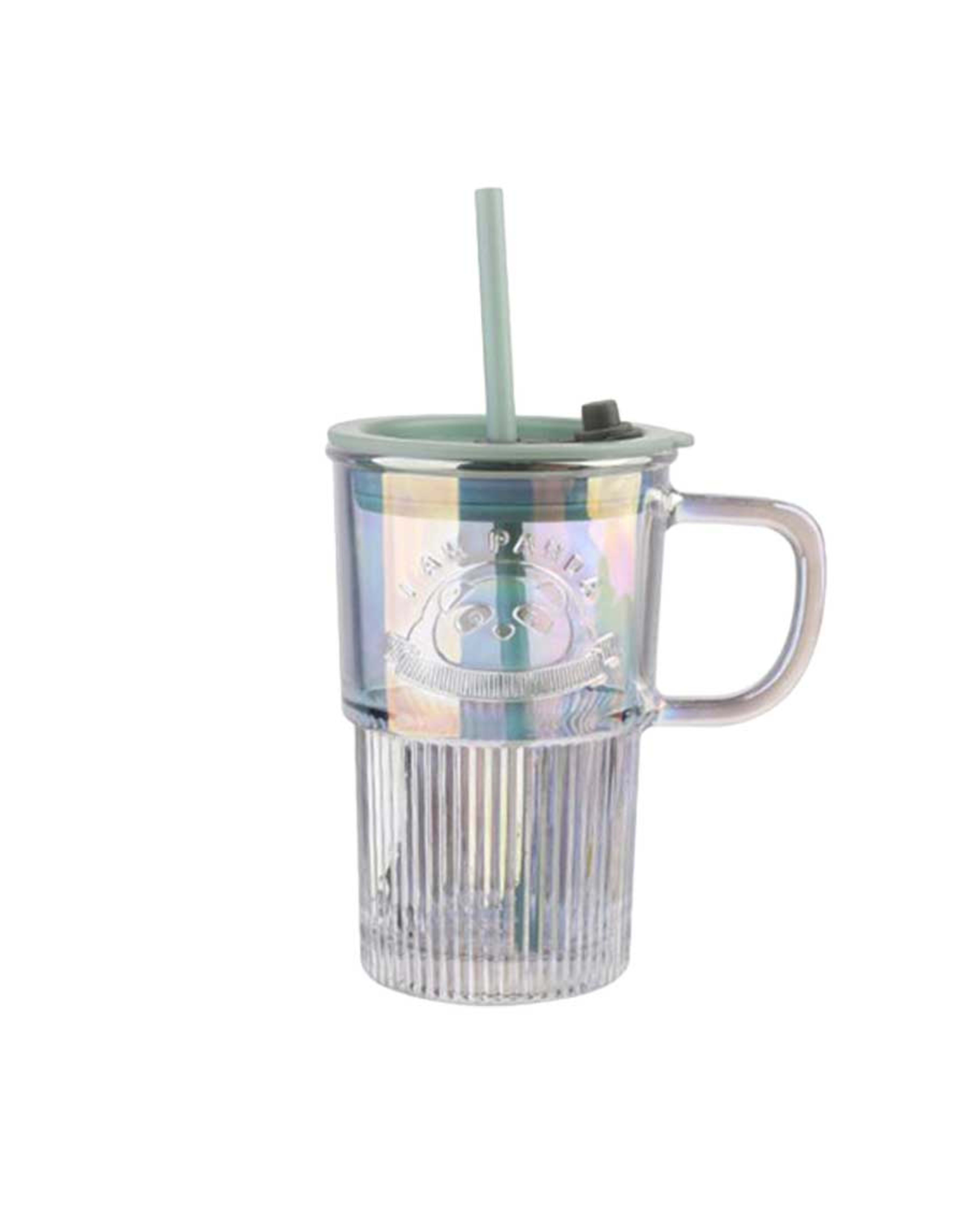 Royal Blue Glass with Straw Assorted 400ml