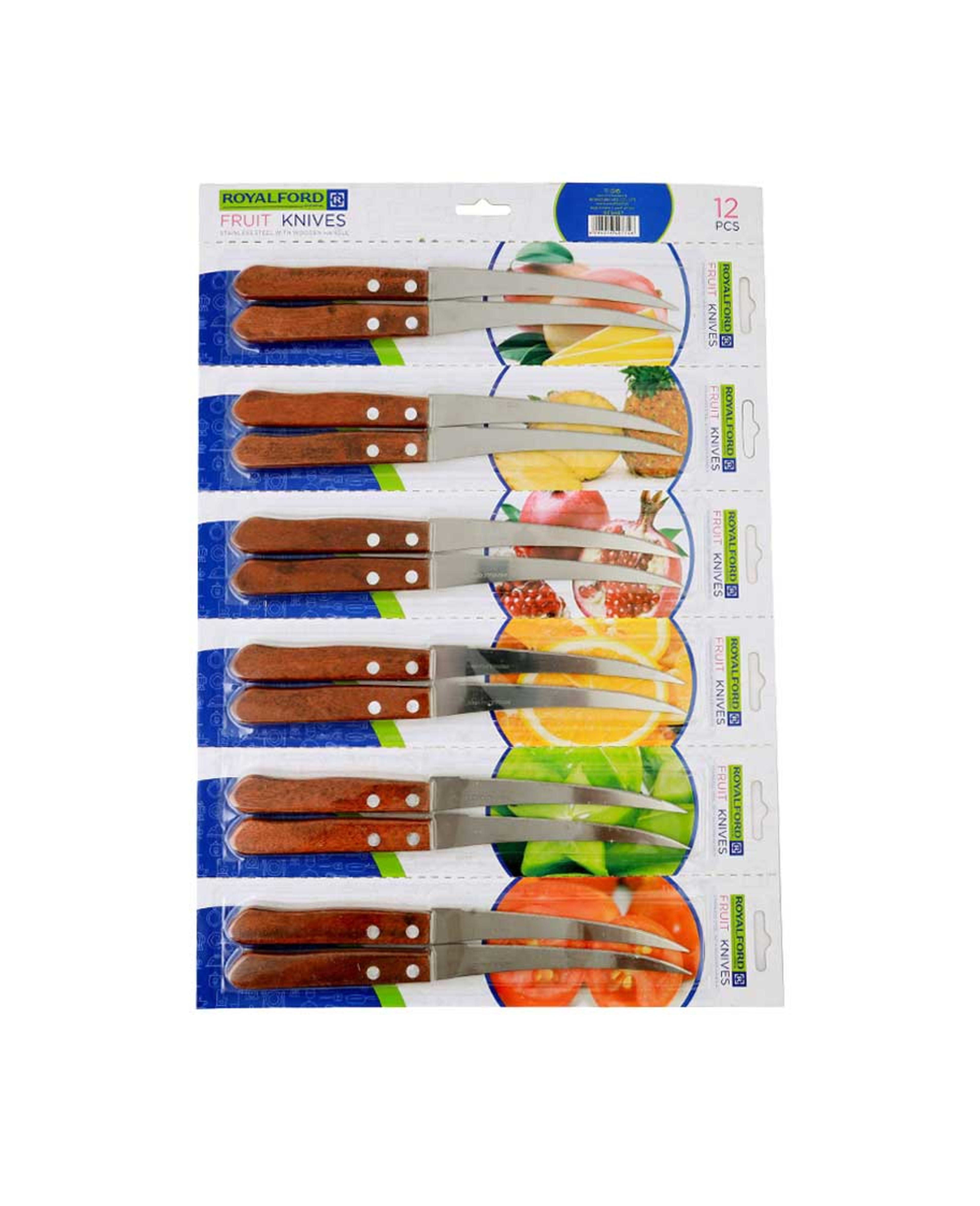 Royalford Fruit Knives with Wooden Hand 12pcs Rf9487
