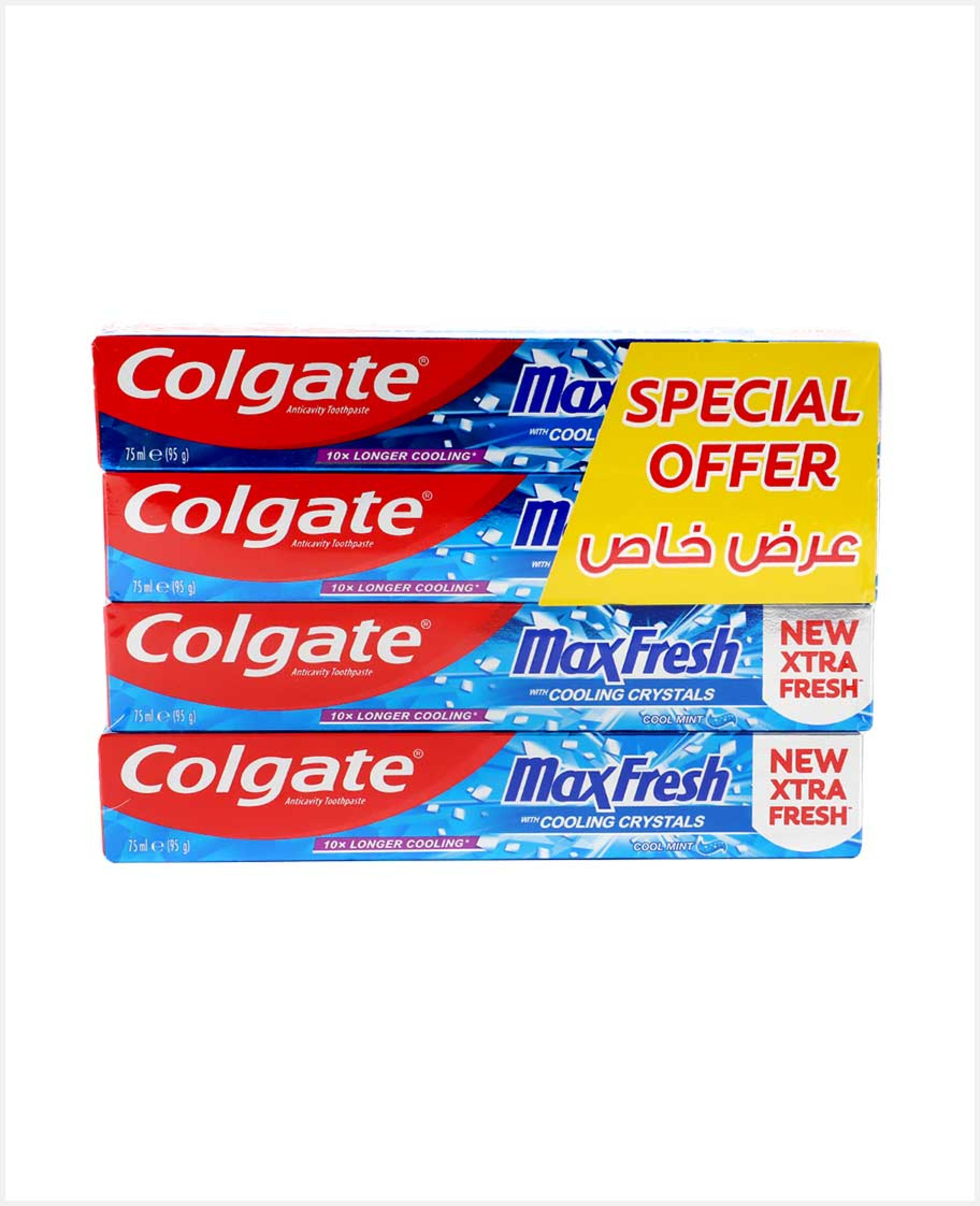 Colgate Max Fresh Toothpaste Cool Mint 4sx75ml