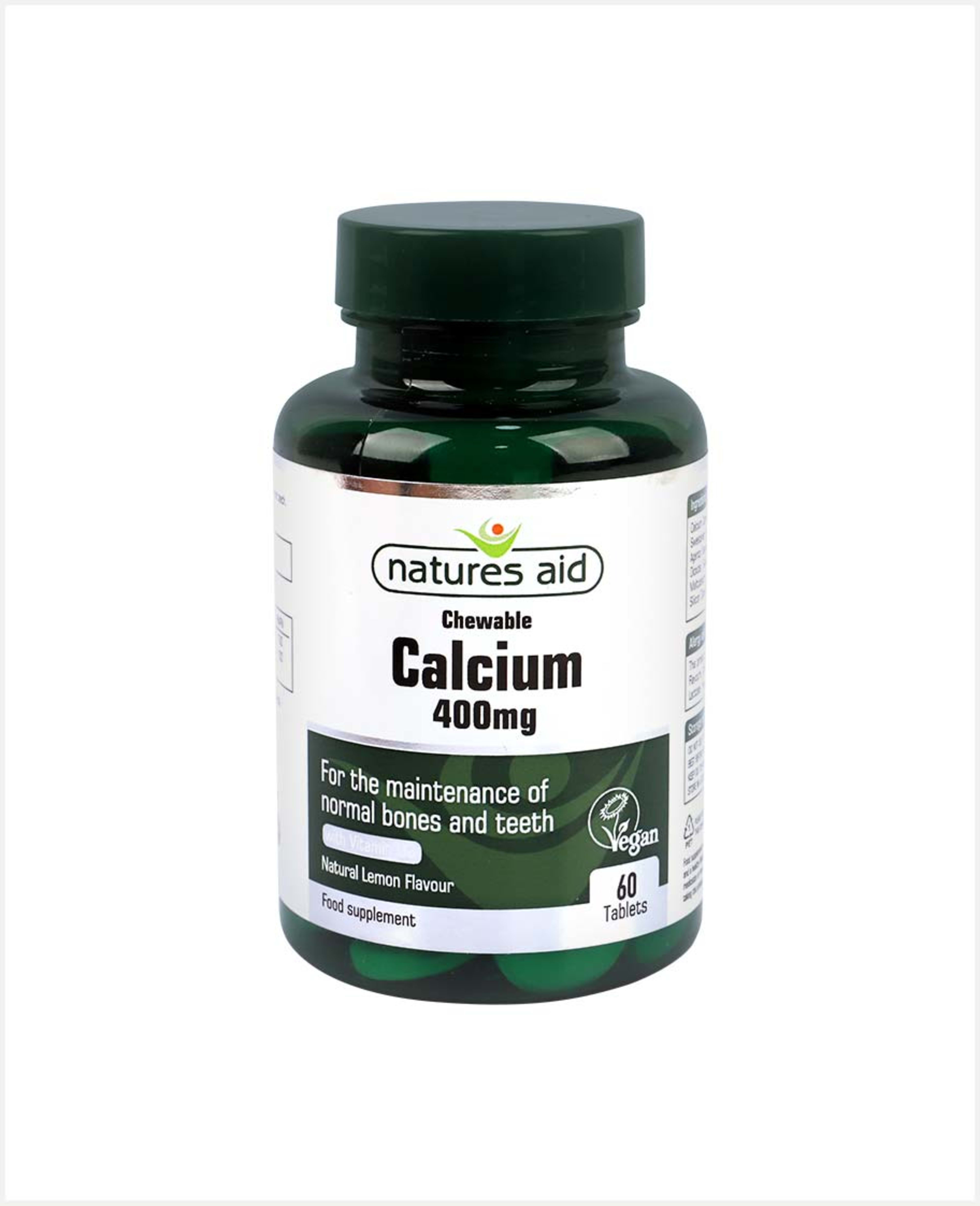 Natures Aid Calcium 400mg Chewable Tablets 60pcs