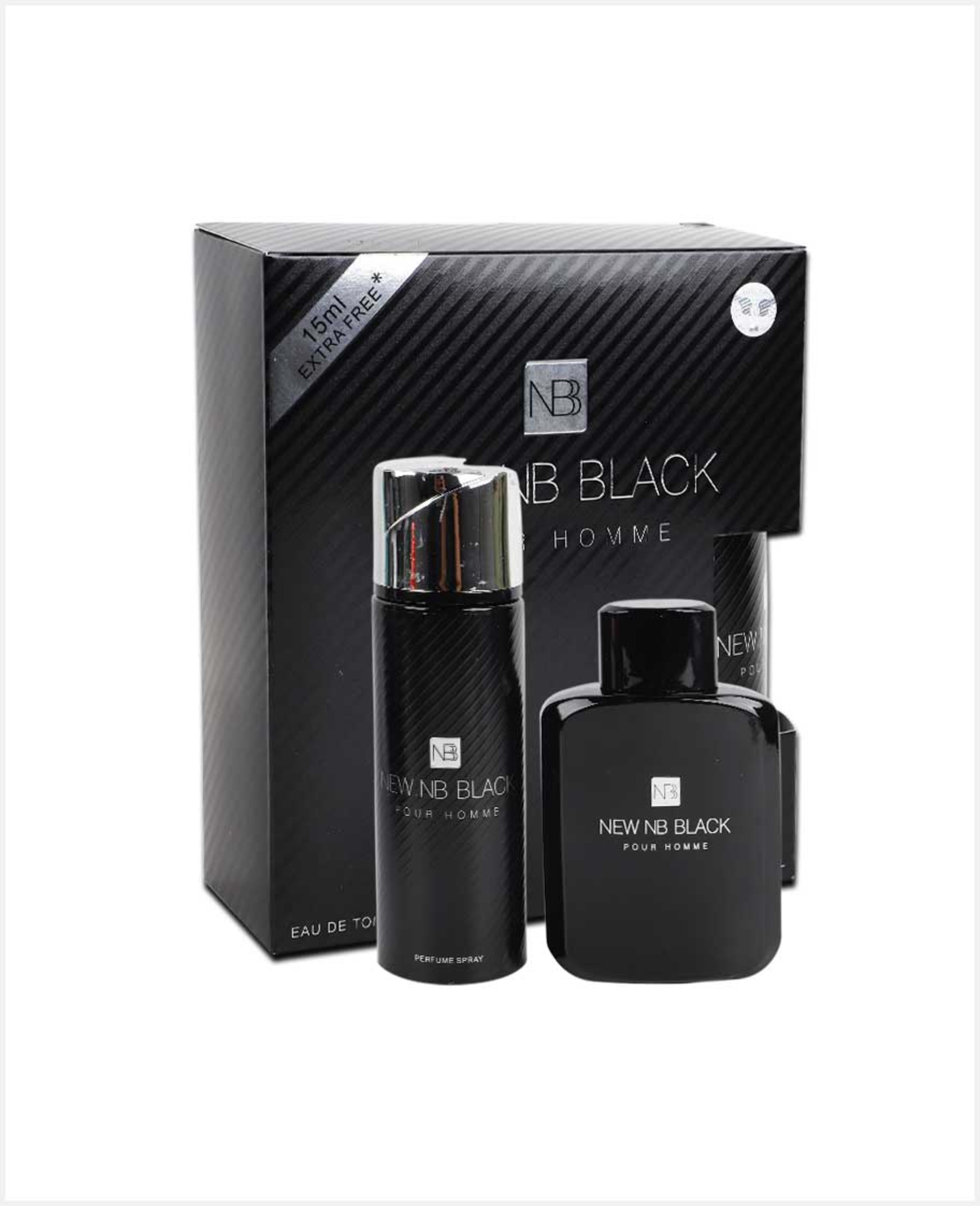 New Nb Black Pour Homme Edt 100ml+perfume Spray 200ml