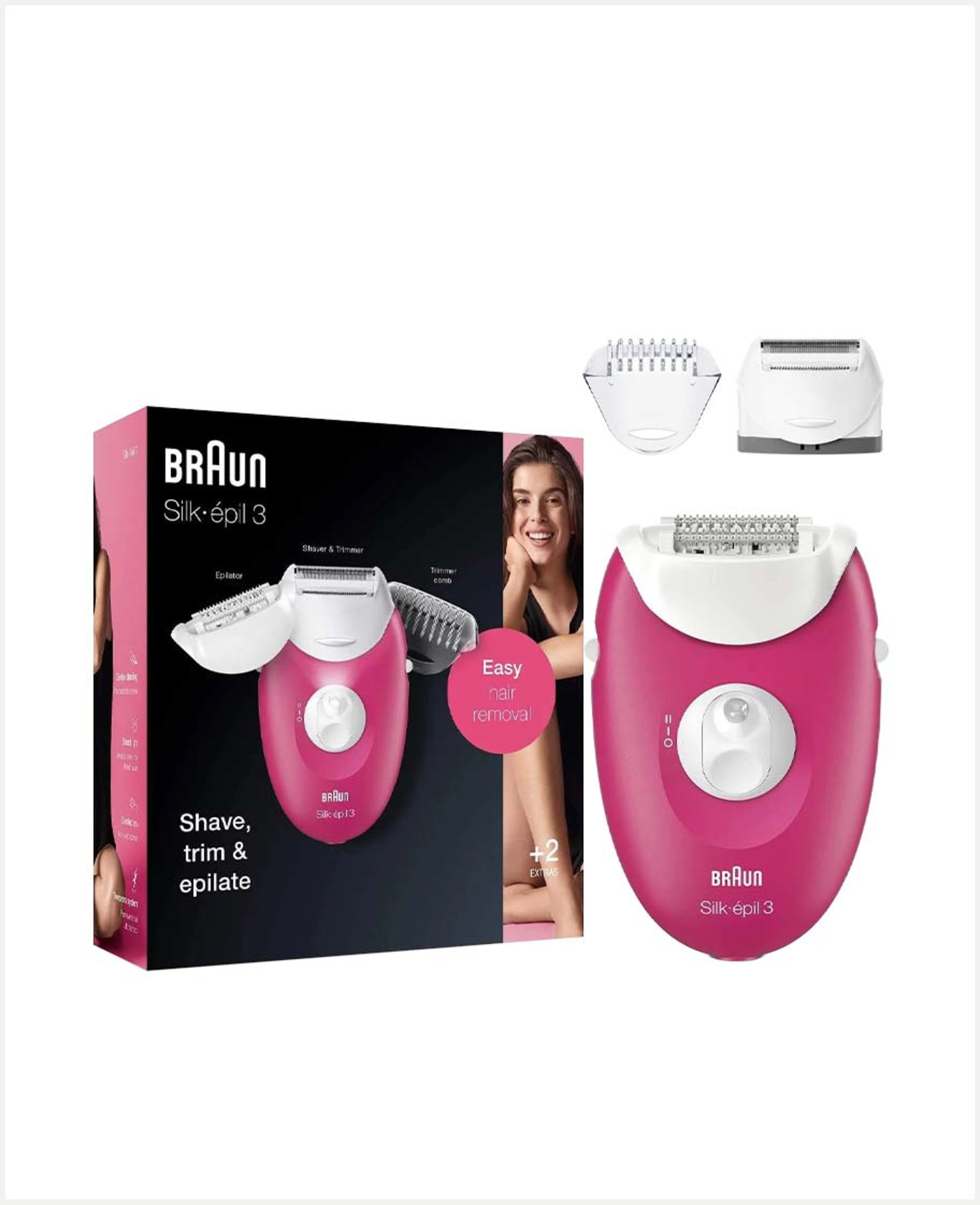 Braun Silk Epilator 3+2 Attach Pink Se3-410